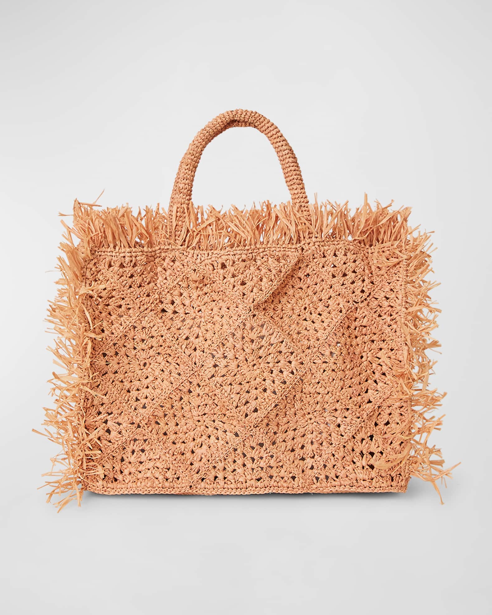 BTB Los Angeles Calais Fringe Straw Tote Bag Neiman Marcus