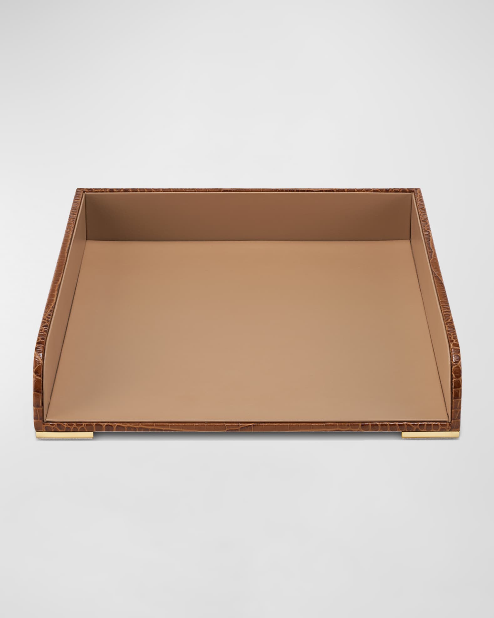 Classic Croc-Embossed Leather Paper Tray 1