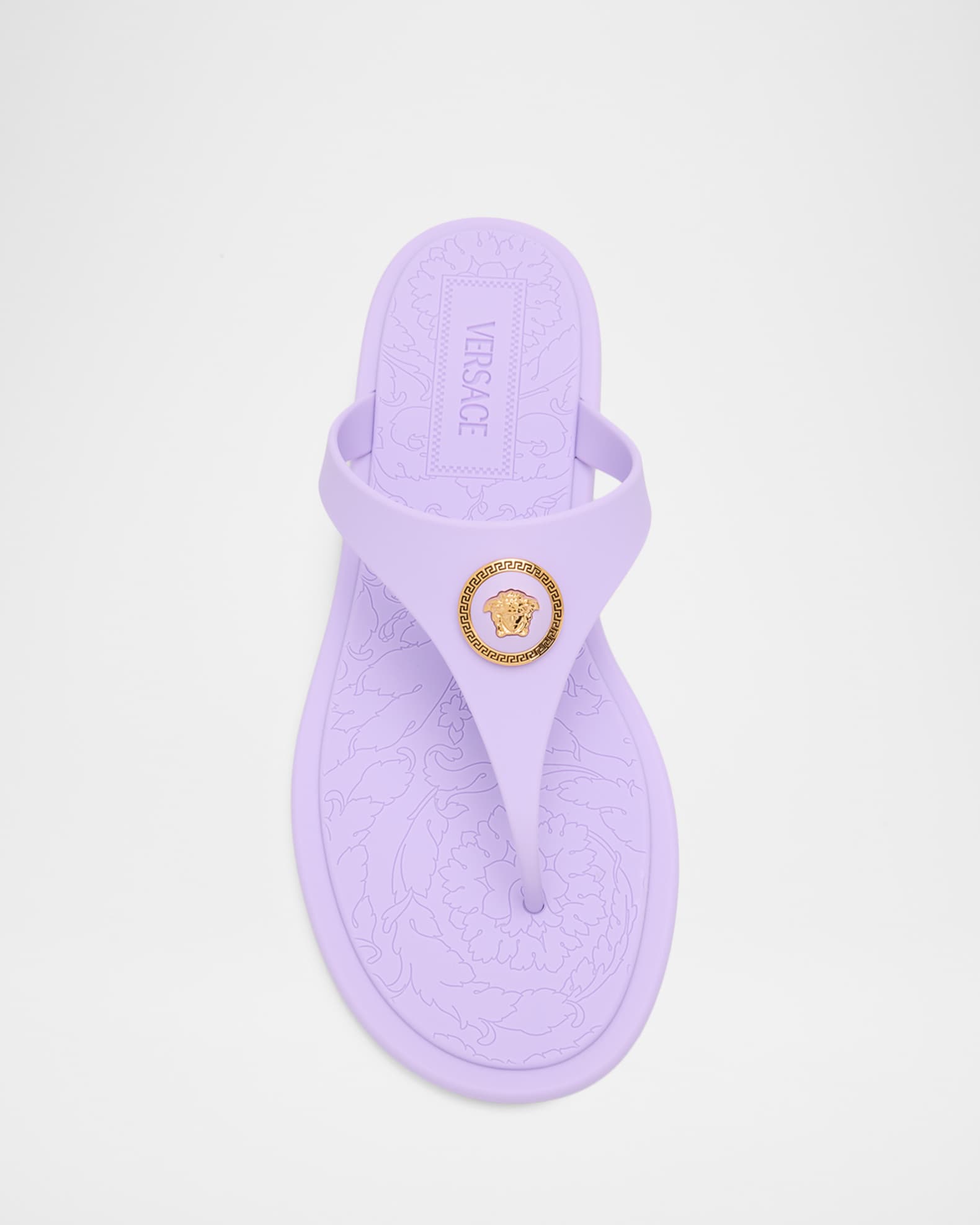 Versace Alia Medusa Rubber Thong Sandals | Neiman Marcus
