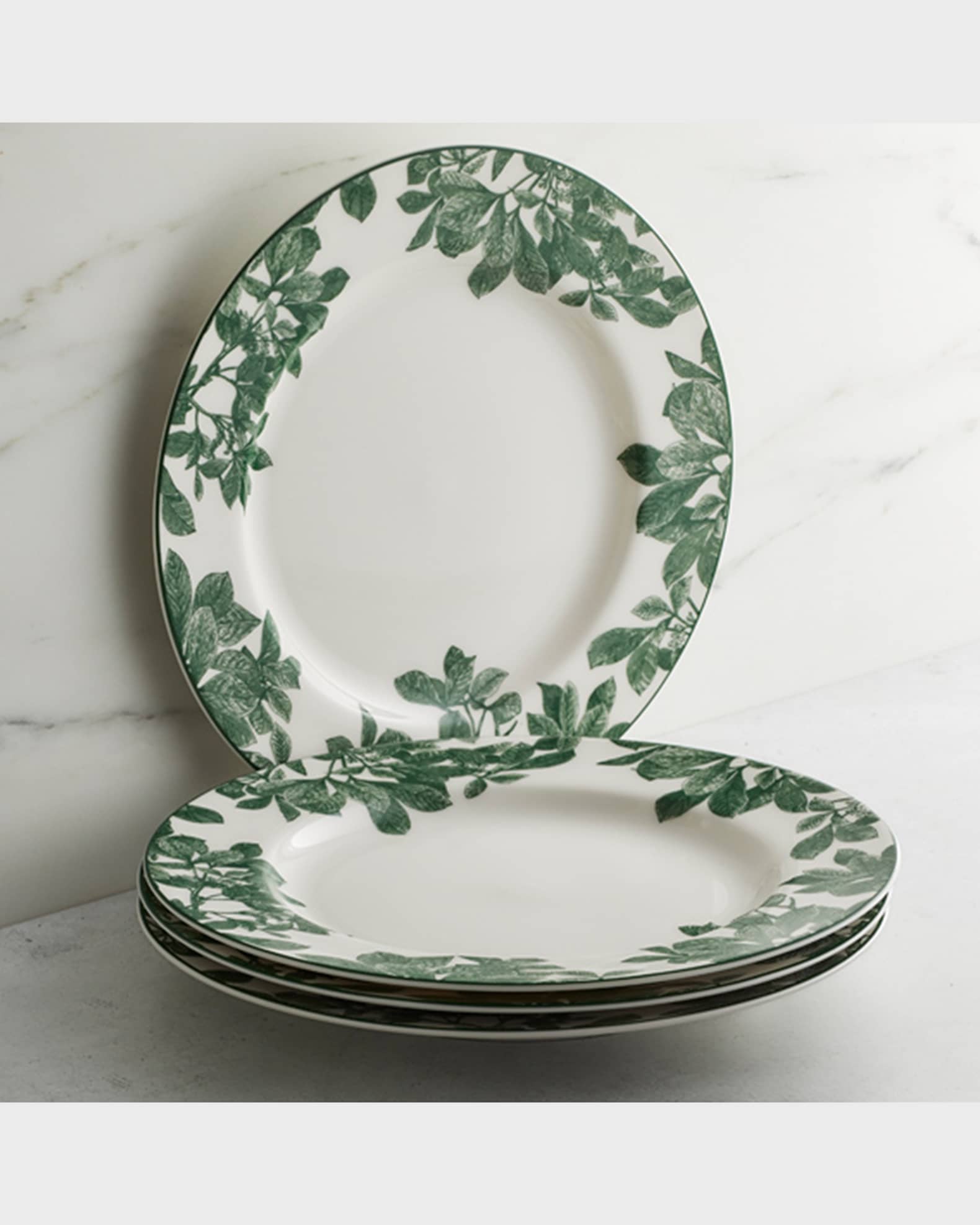 Arbor Green Rimmed Dinner Plates 1