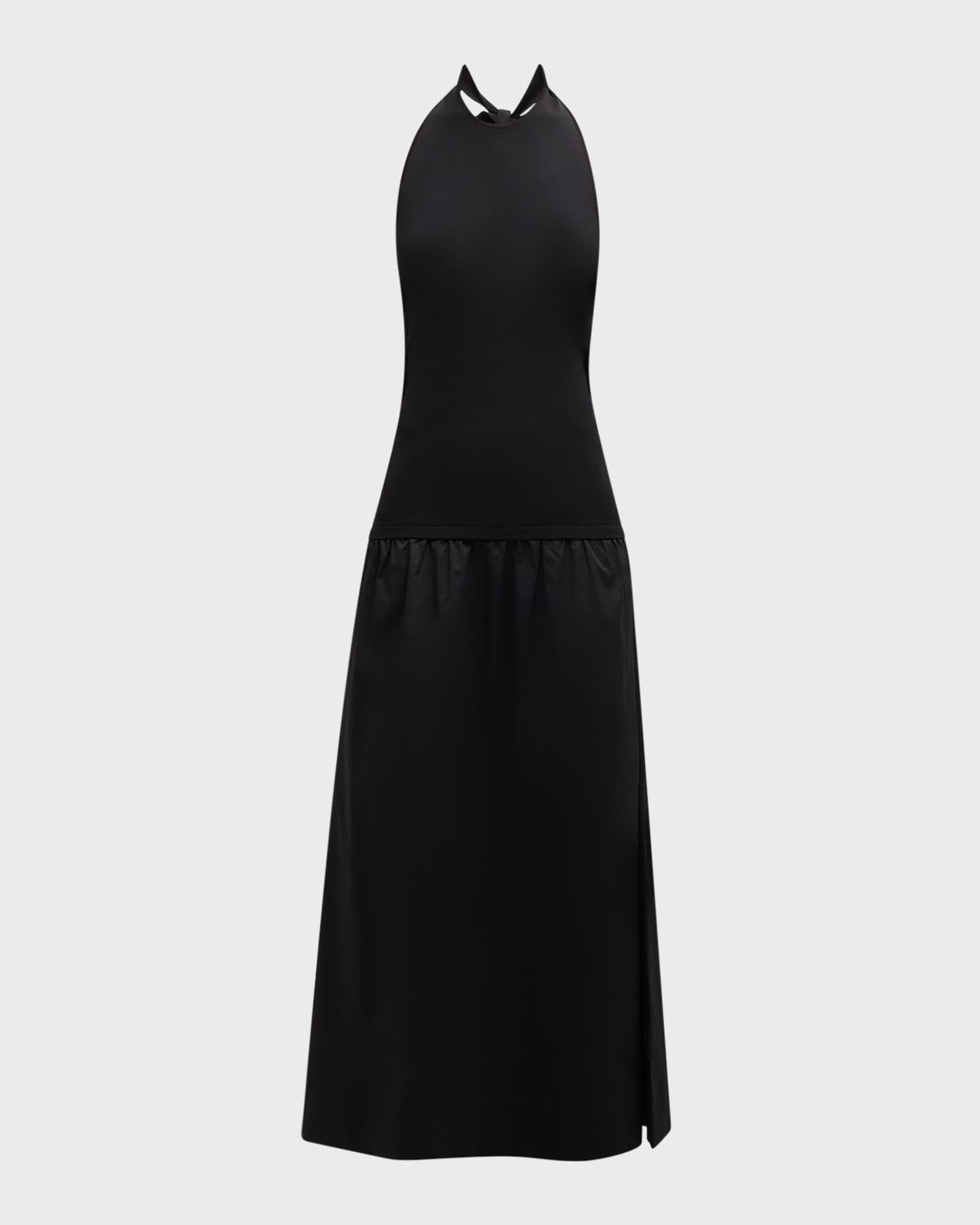 SIMONMILLER Junjo Combo Knit Poplin Backless Maxi Dress