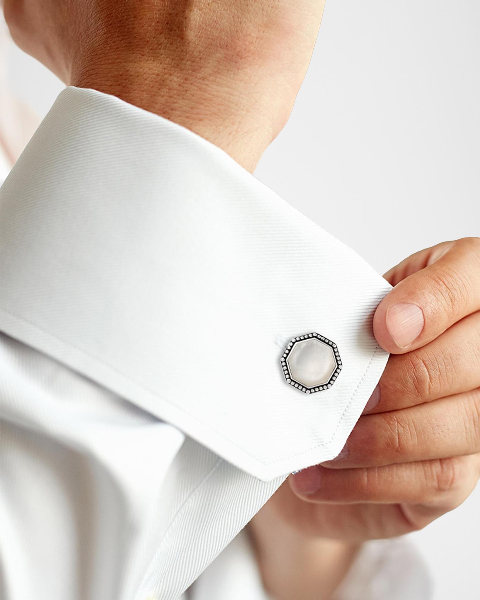 Jan Leslie Men's Octagon Mother-Of-Pearl Cufflinks | Neiman Marcus