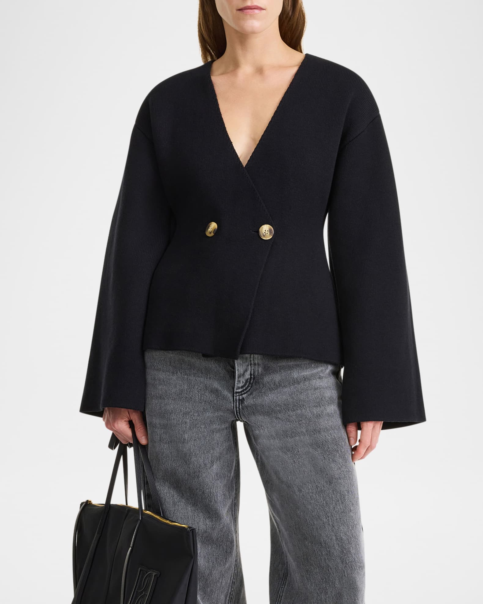 Tinley Ribbed Double-Breasted Sweater 1