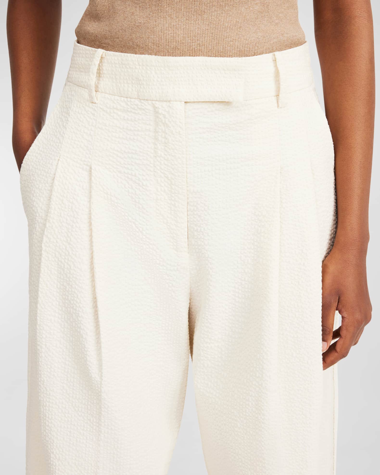 Seersucker Wide Leg Pull-On Pants main image 1