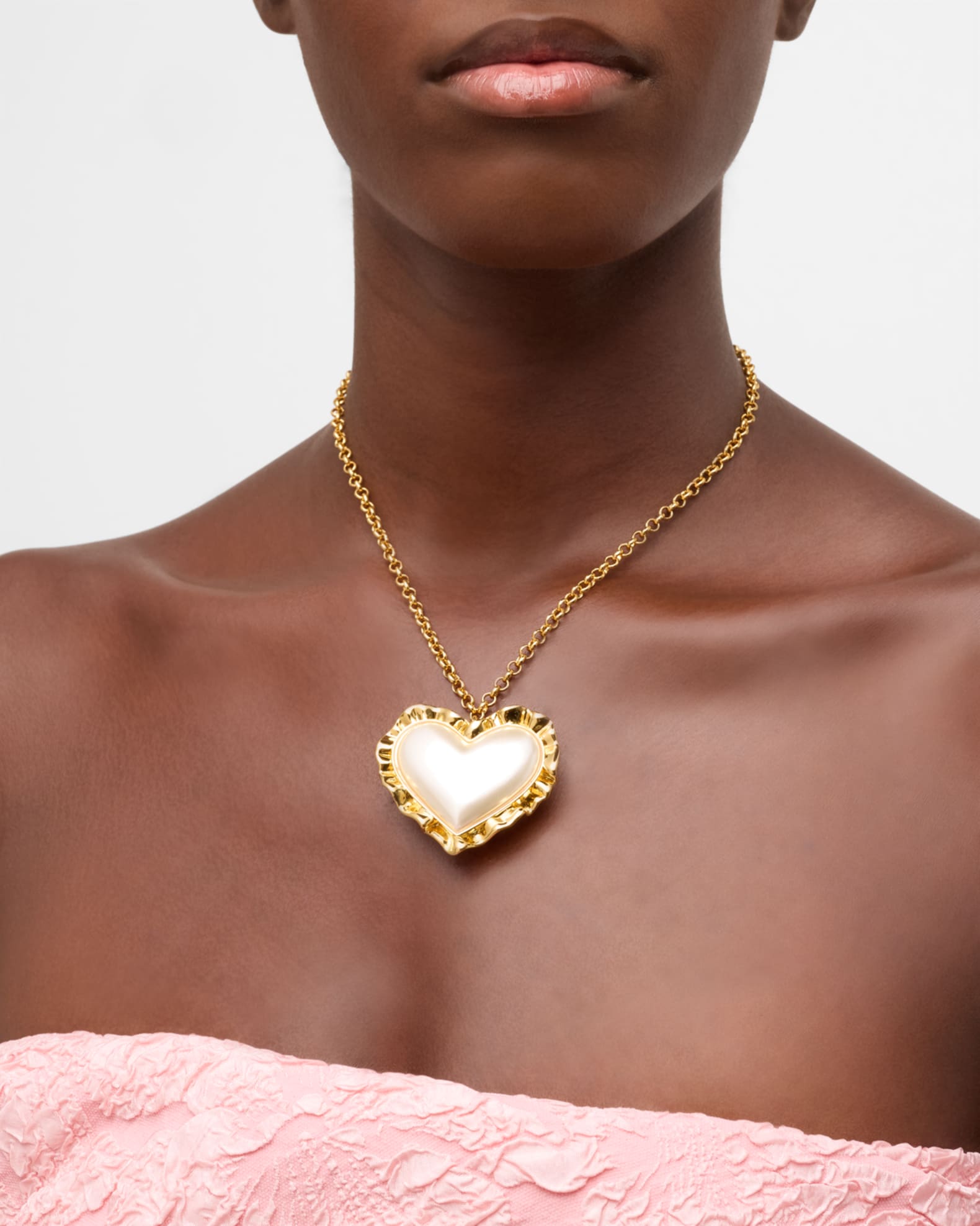 Heart Ruffle Pendant Necklace 1