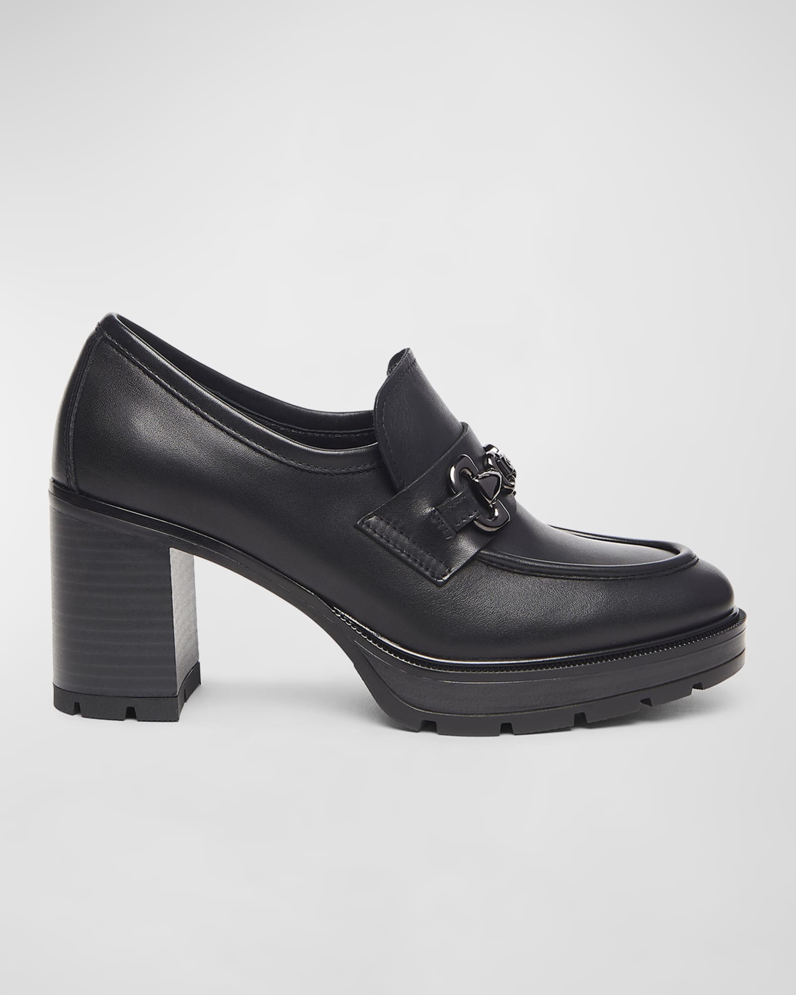 Leather Bit Heeled Loafers 0