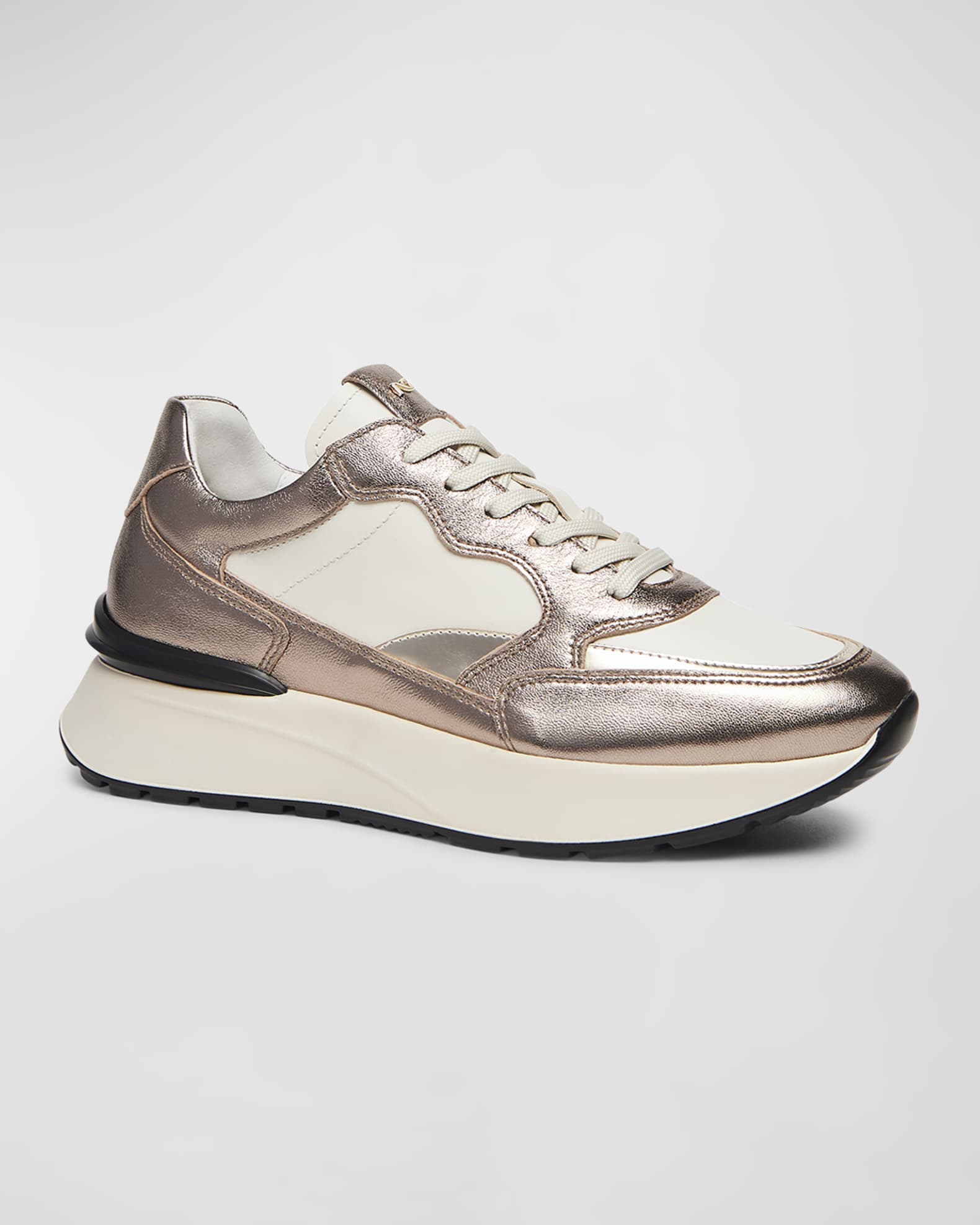 Mixed Leather Retro Fashion Sneakers 1