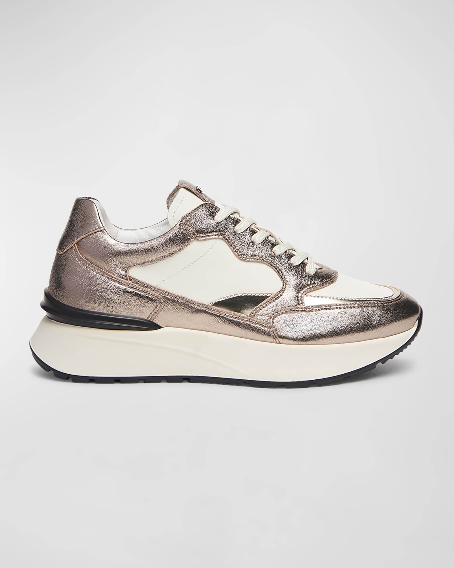 Mixed Leather Retro Fashion Sneakers 0