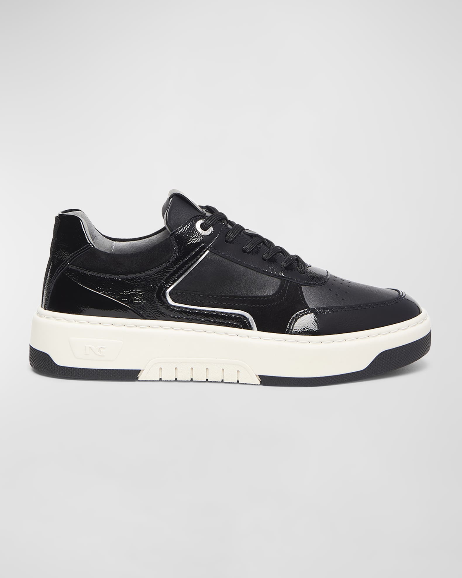Clean Mixed Leather Low-Top Sneakers 0