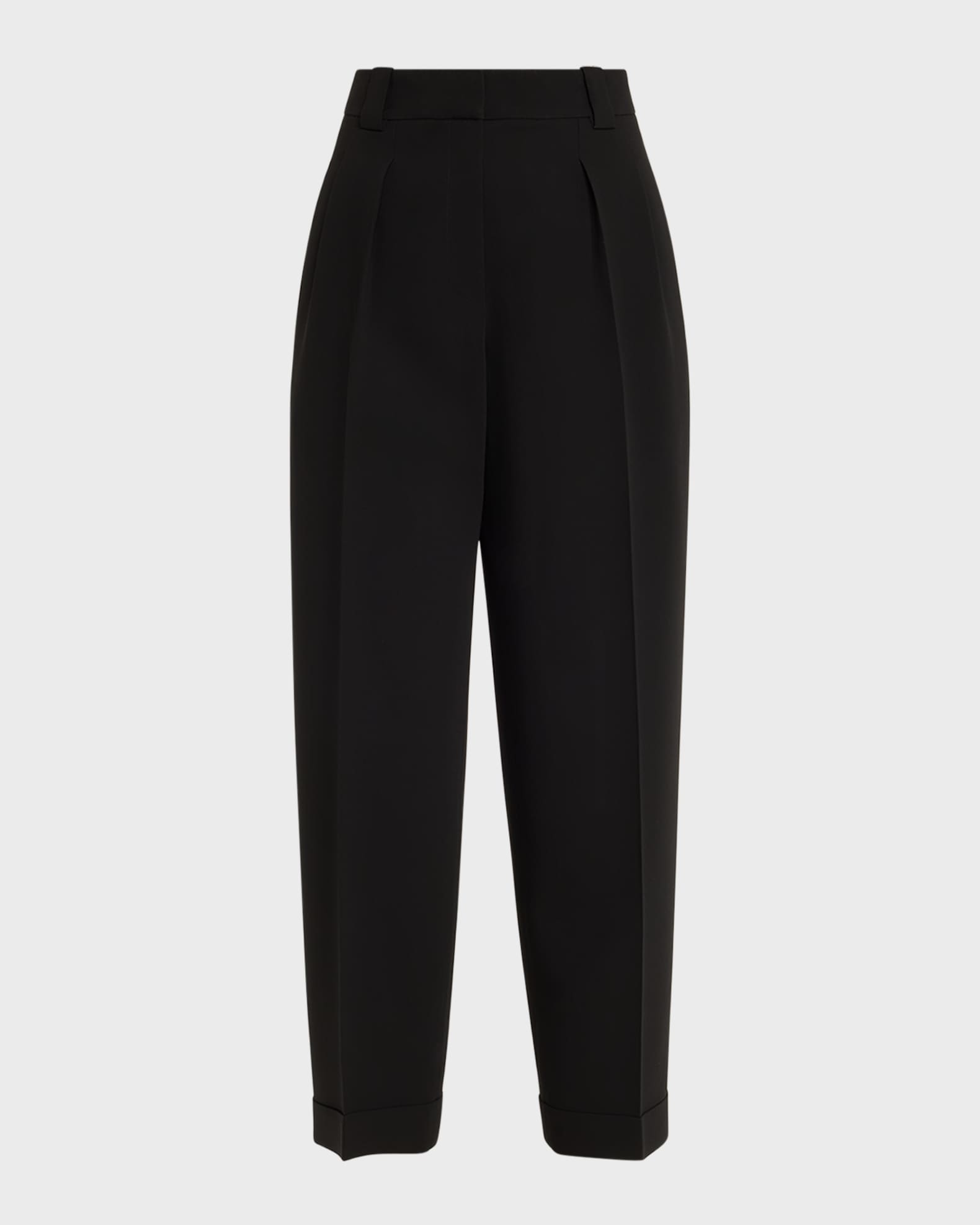 Wyatt High-Rise Pleated Cropped Pants 0
