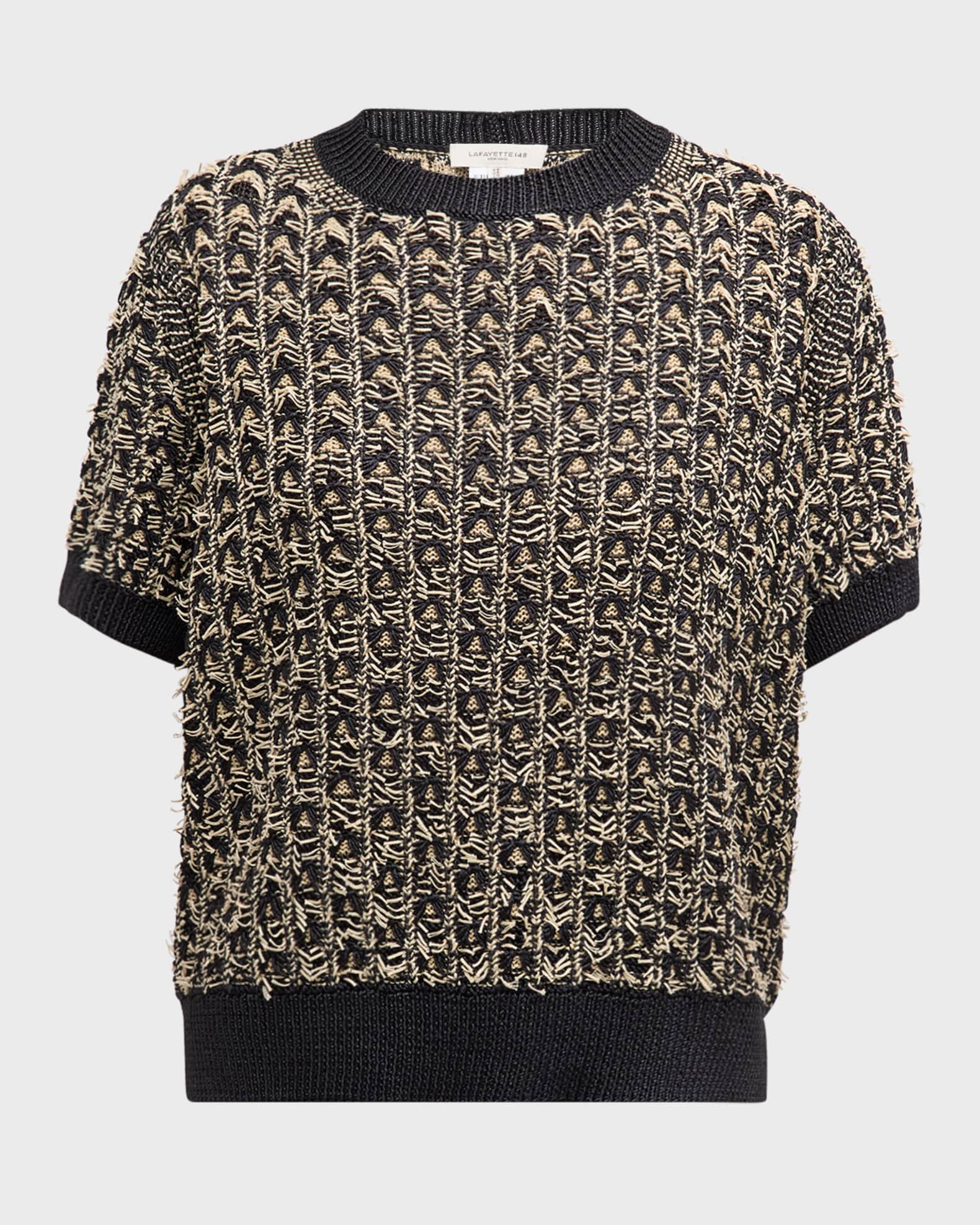 Lafayette 148 New York Textured Stitch Crewneck Sweater