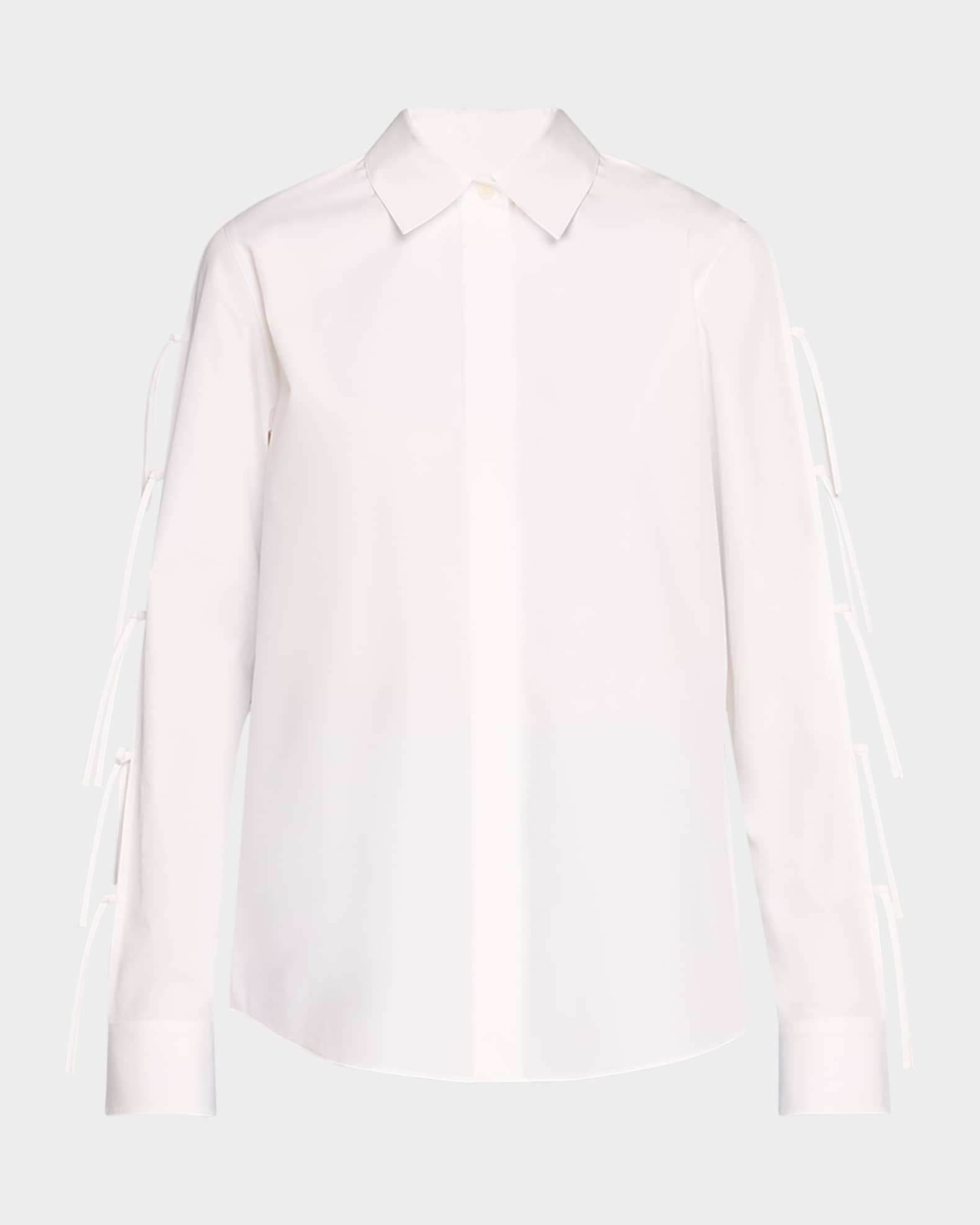 Lafayette 148 New York Split-Sleeve Button-Down Shirt