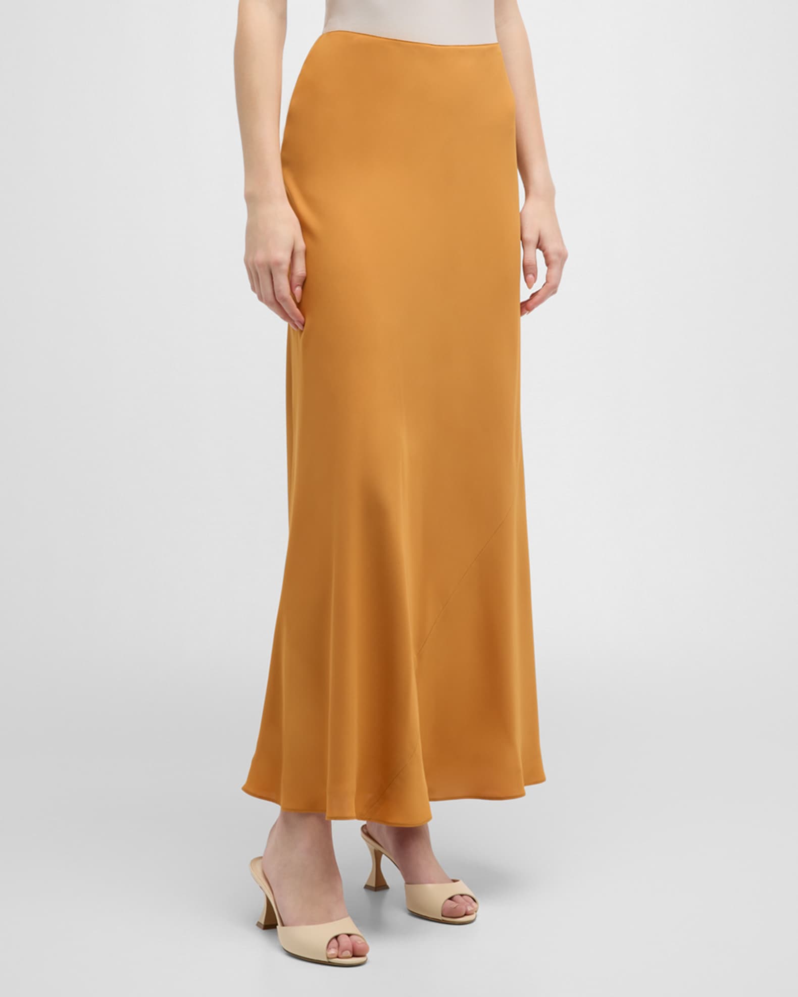 Bias Cut Organic Silk Georgette Maxi Skirt