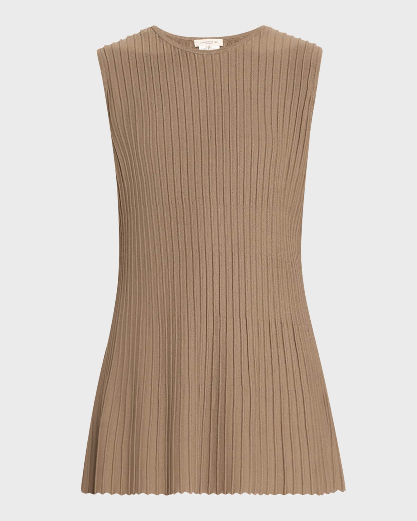 Lafayette 148 New York Sleeveless Ottoman Stitch Tunic Sweater