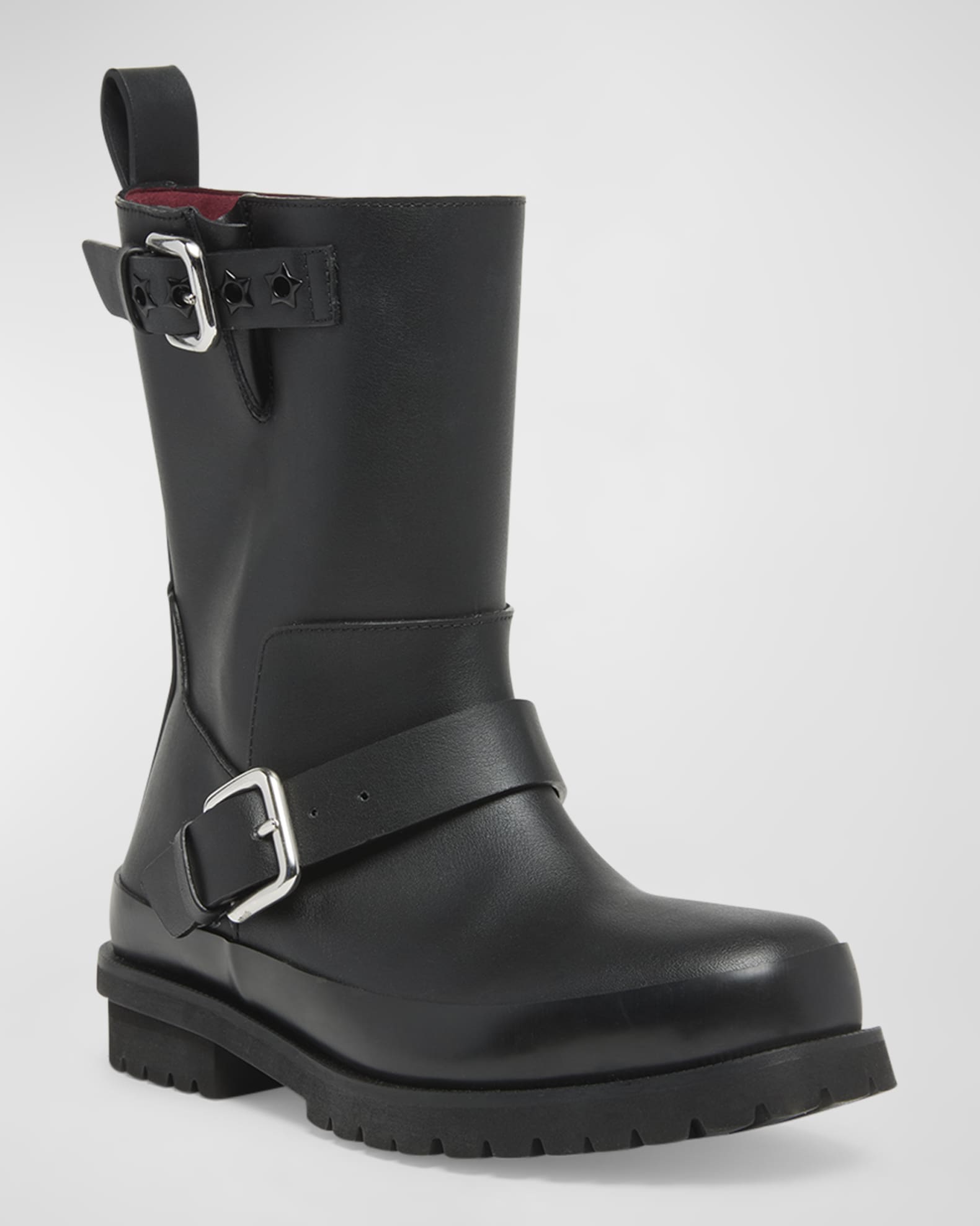 Stella McCartney Trace Alter Buckle Moto Booties | Neiman Marcus
