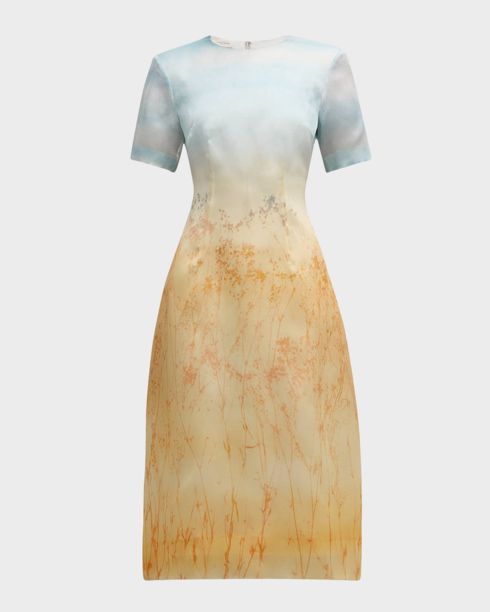 Lafayette 148 New York Marfa-Print Silk Organza Midi Dress