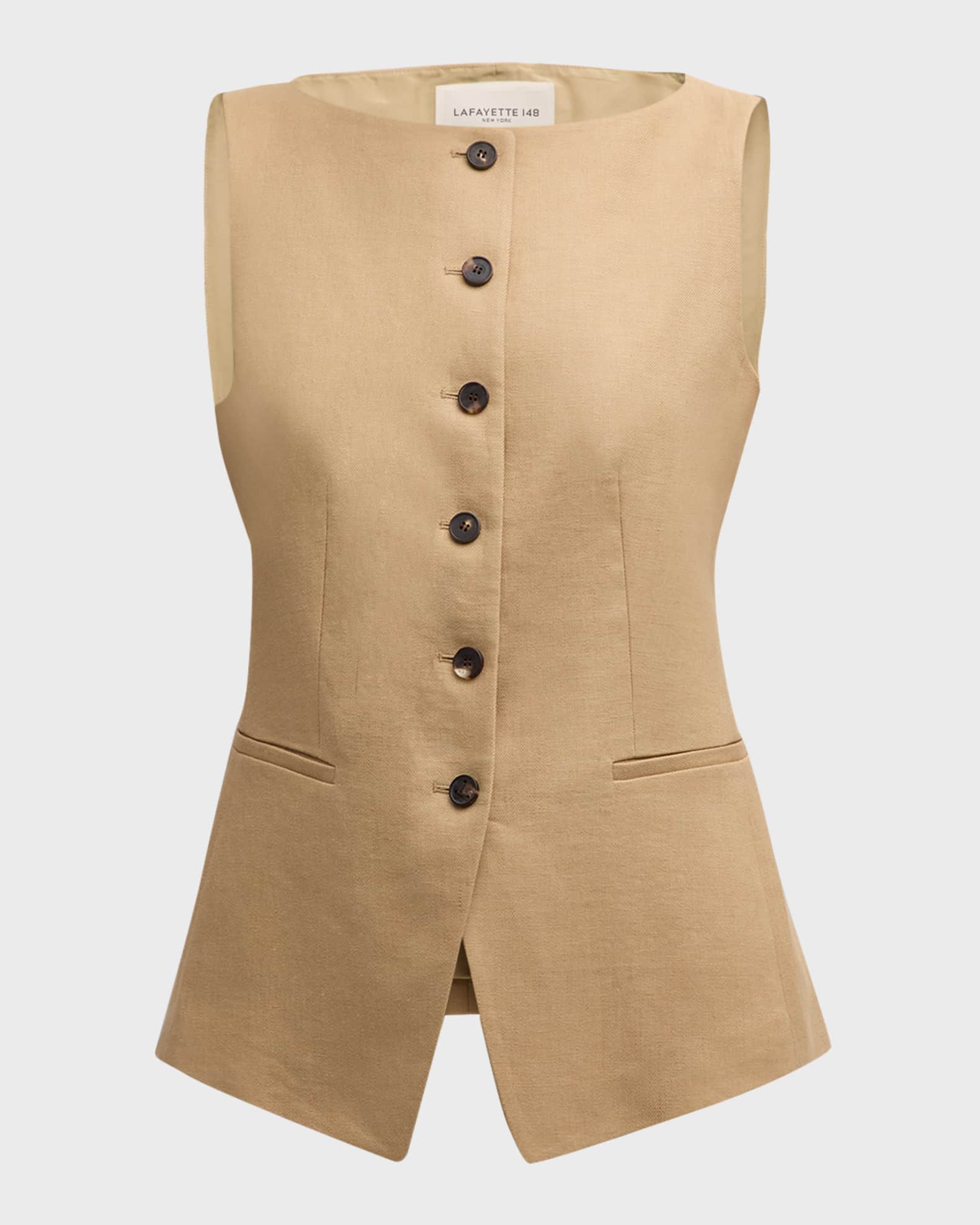 Lafayette 148 New York Bateau-Neck Linen Vest