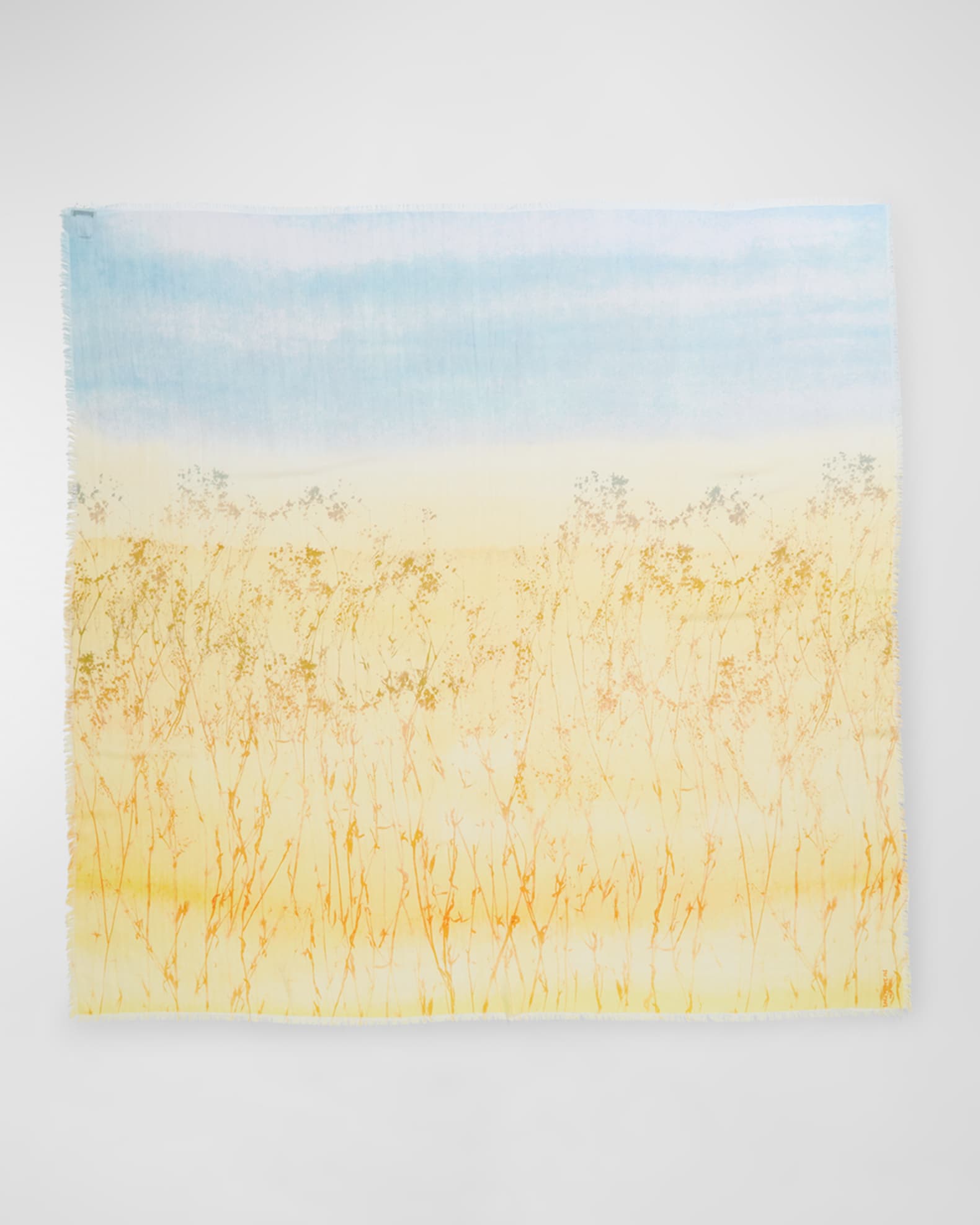 Lafayette 148 New York Marfa-Print Square Cotton-Silk Scarf