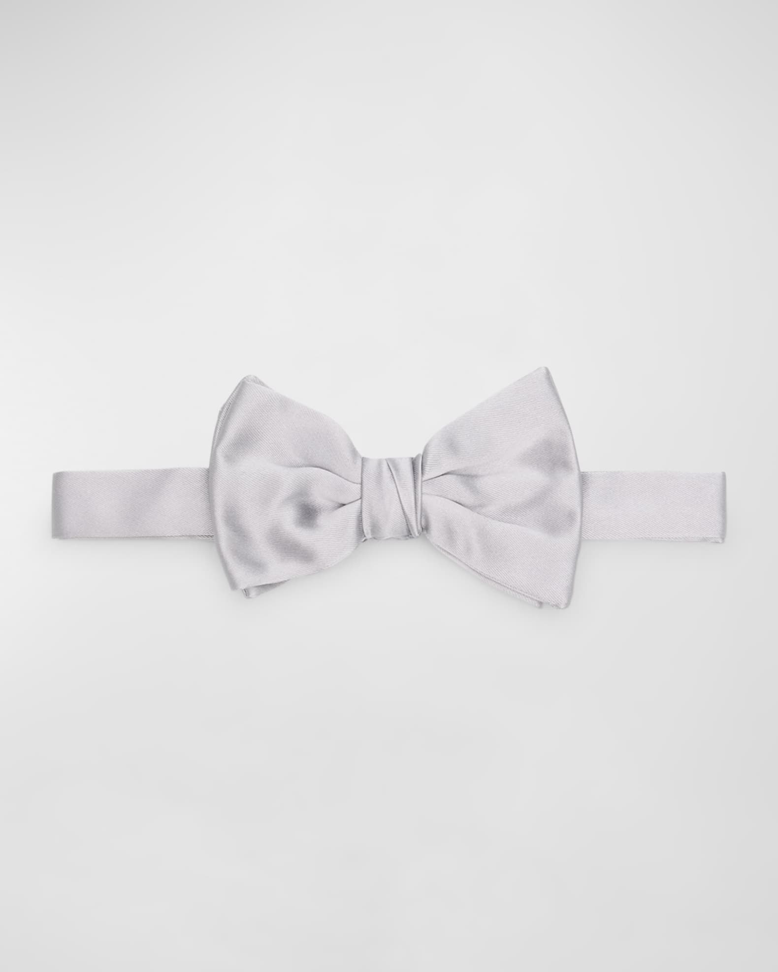 Men's Solid Silk Bow Tie 0
