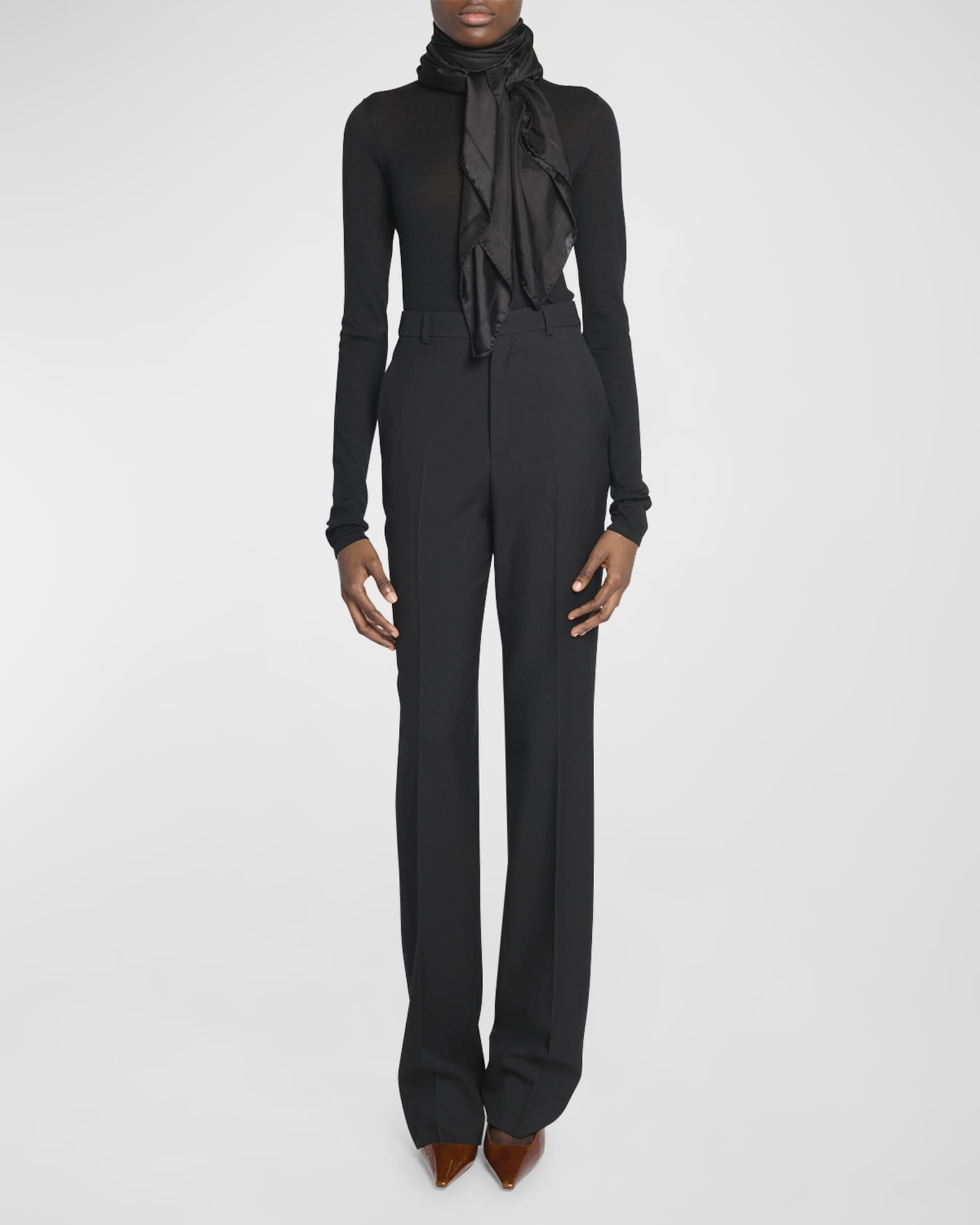 Saint Laurent YSL Silk Square Scarf | Neiman Marcus