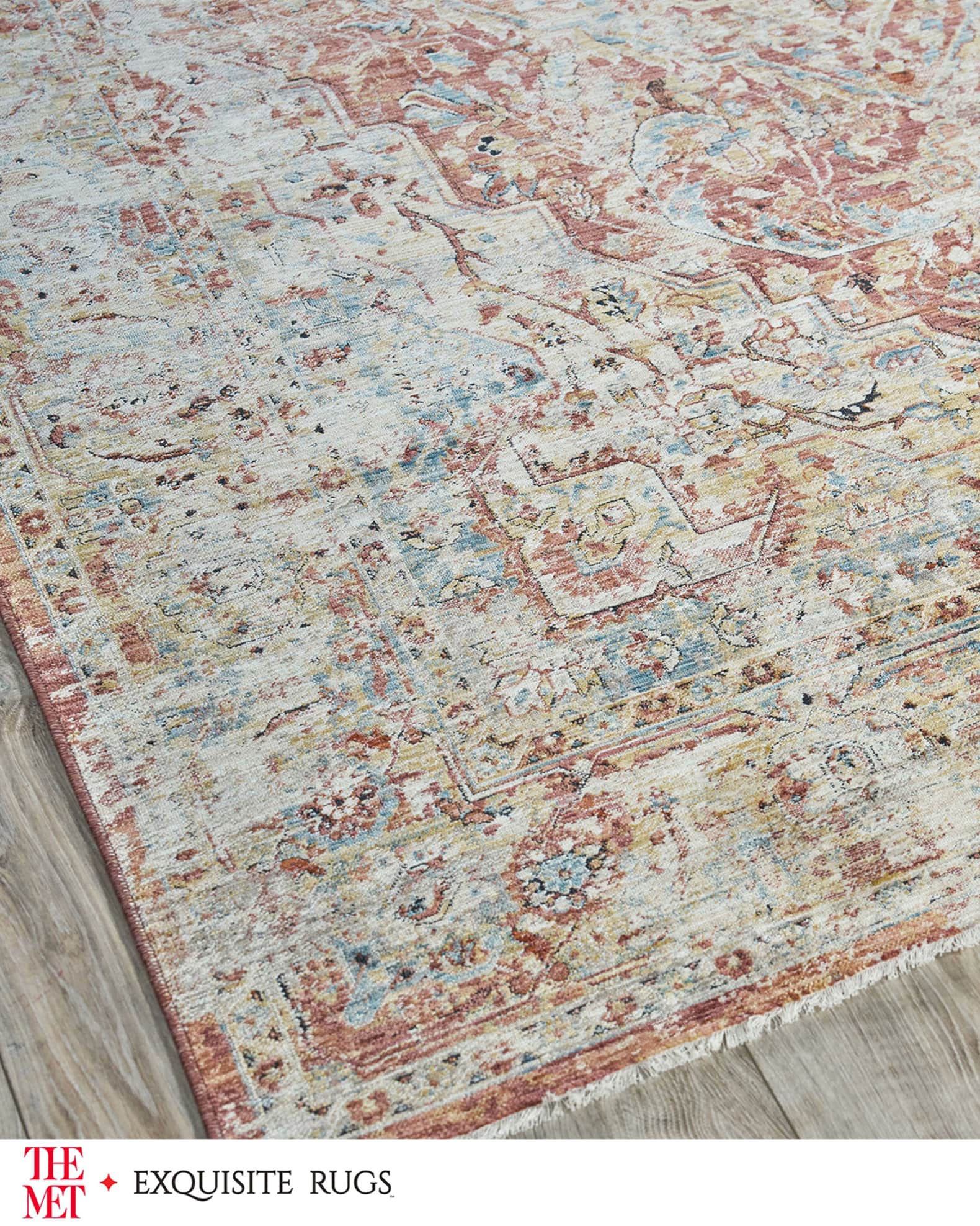Antique-Loomed Beige and Rust Rug Collection | Neiman Marcus
