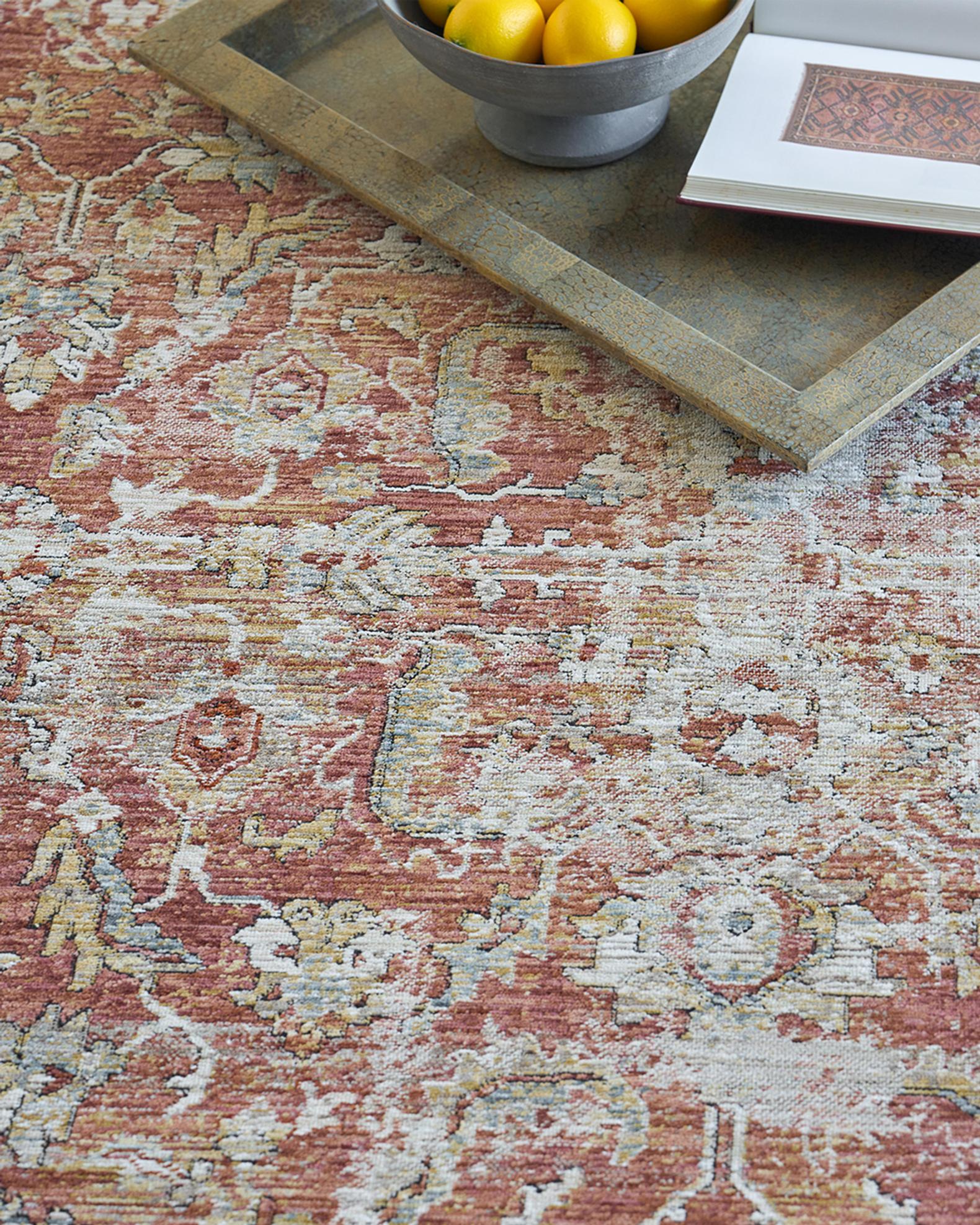 Antique-Loomed Rust and Blue Rug Collection | Neiman Marcus