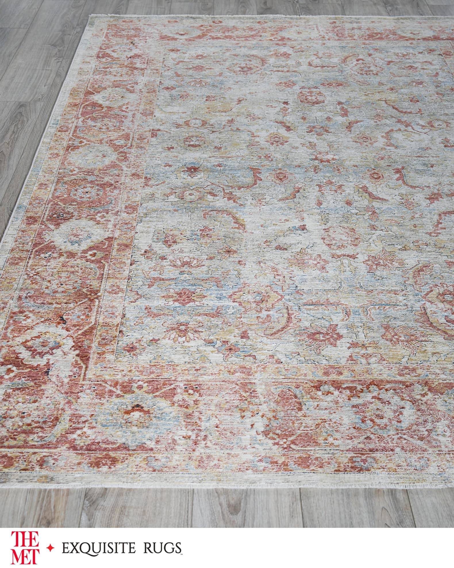 Antique Loom Blue & Rust Rug 1