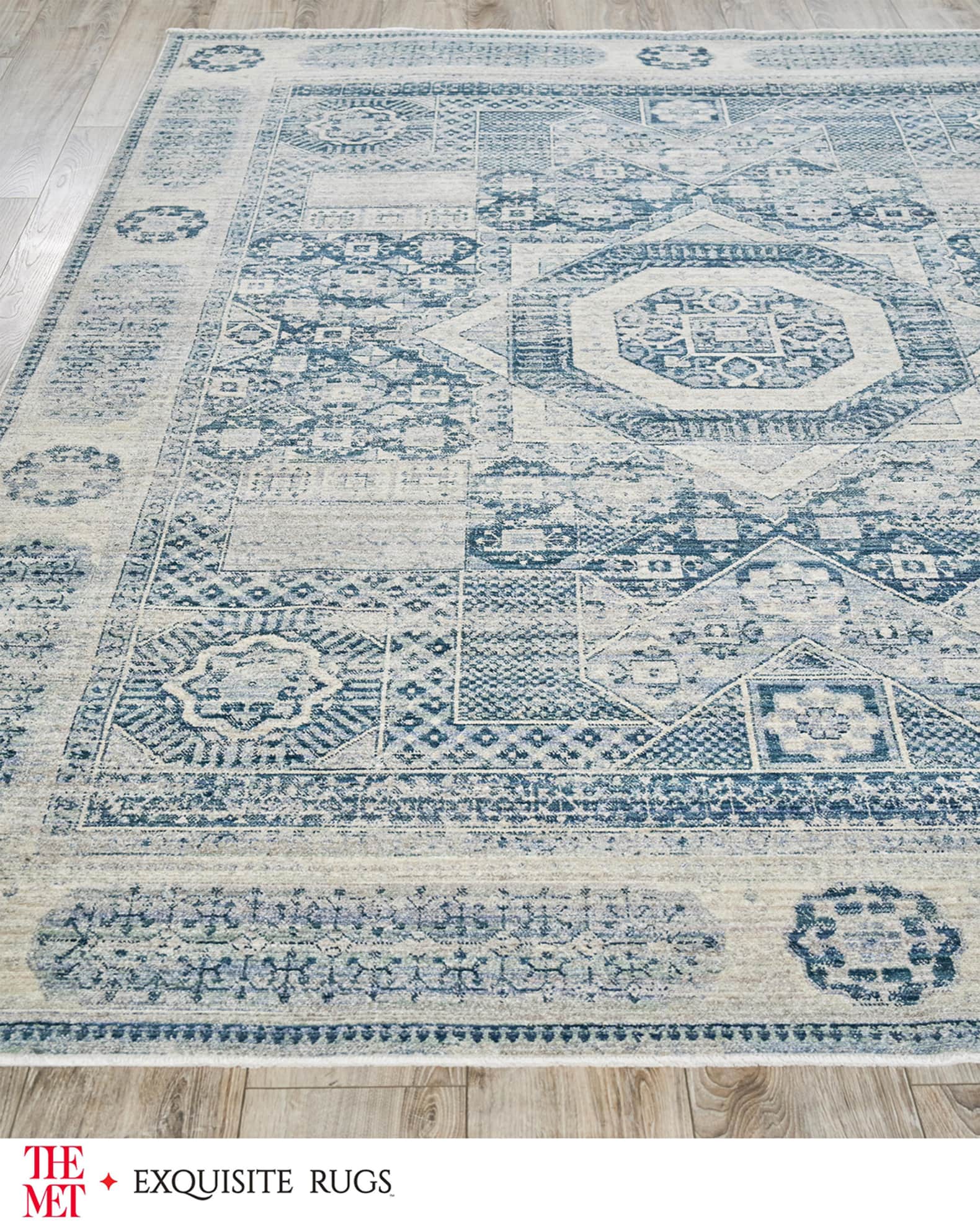 Vintage Loom Blue & Light Blue Rug 1