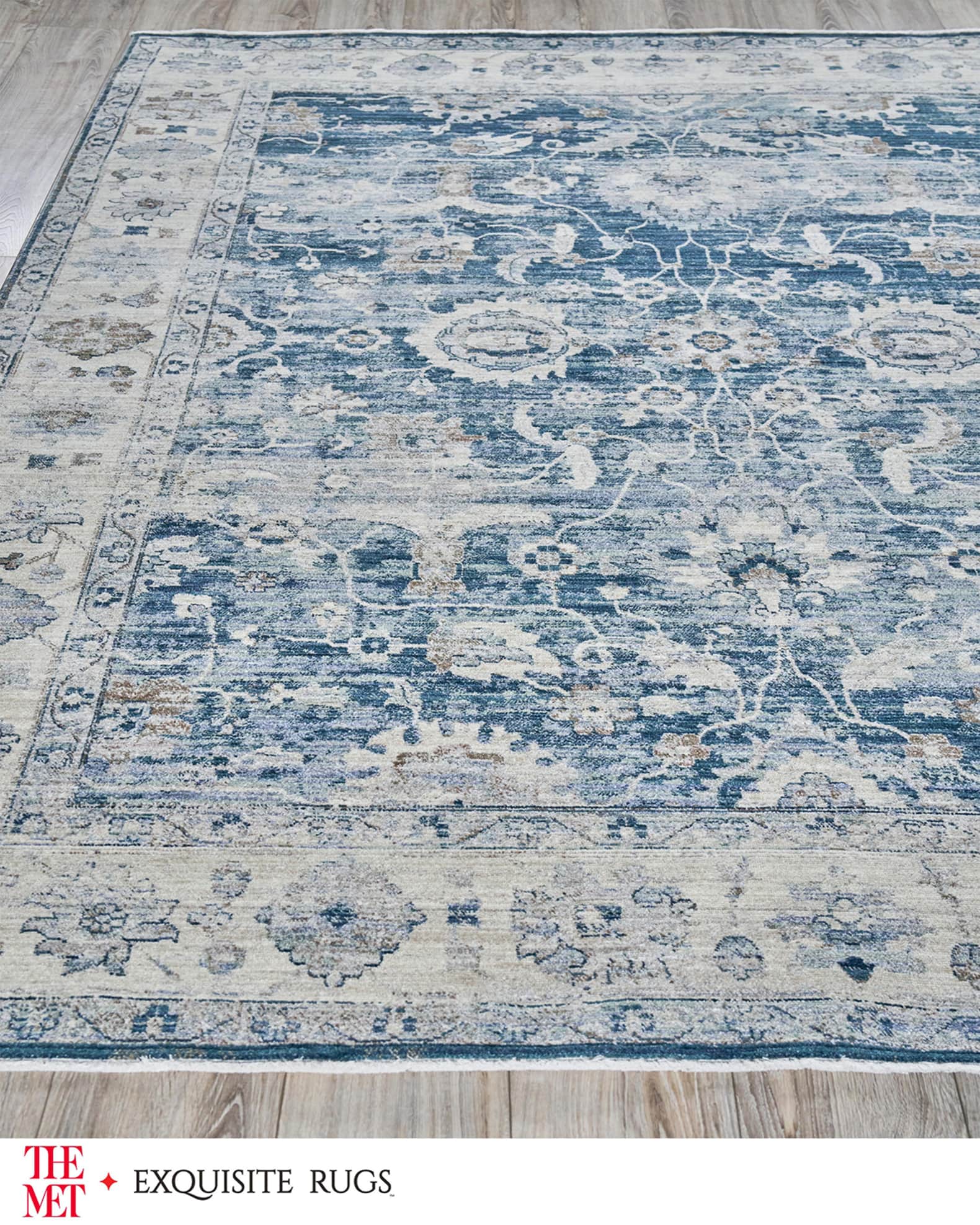 Vintage Loom Blue & Beige Rug 1