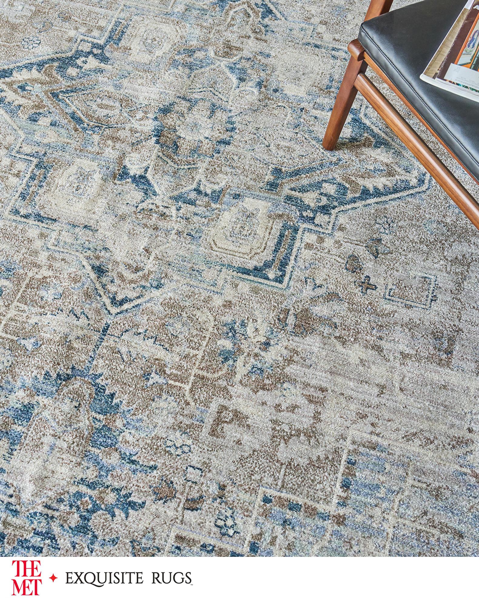 Vintage-Loomed Rust and Navy Rug Collection | Neiman Marcus