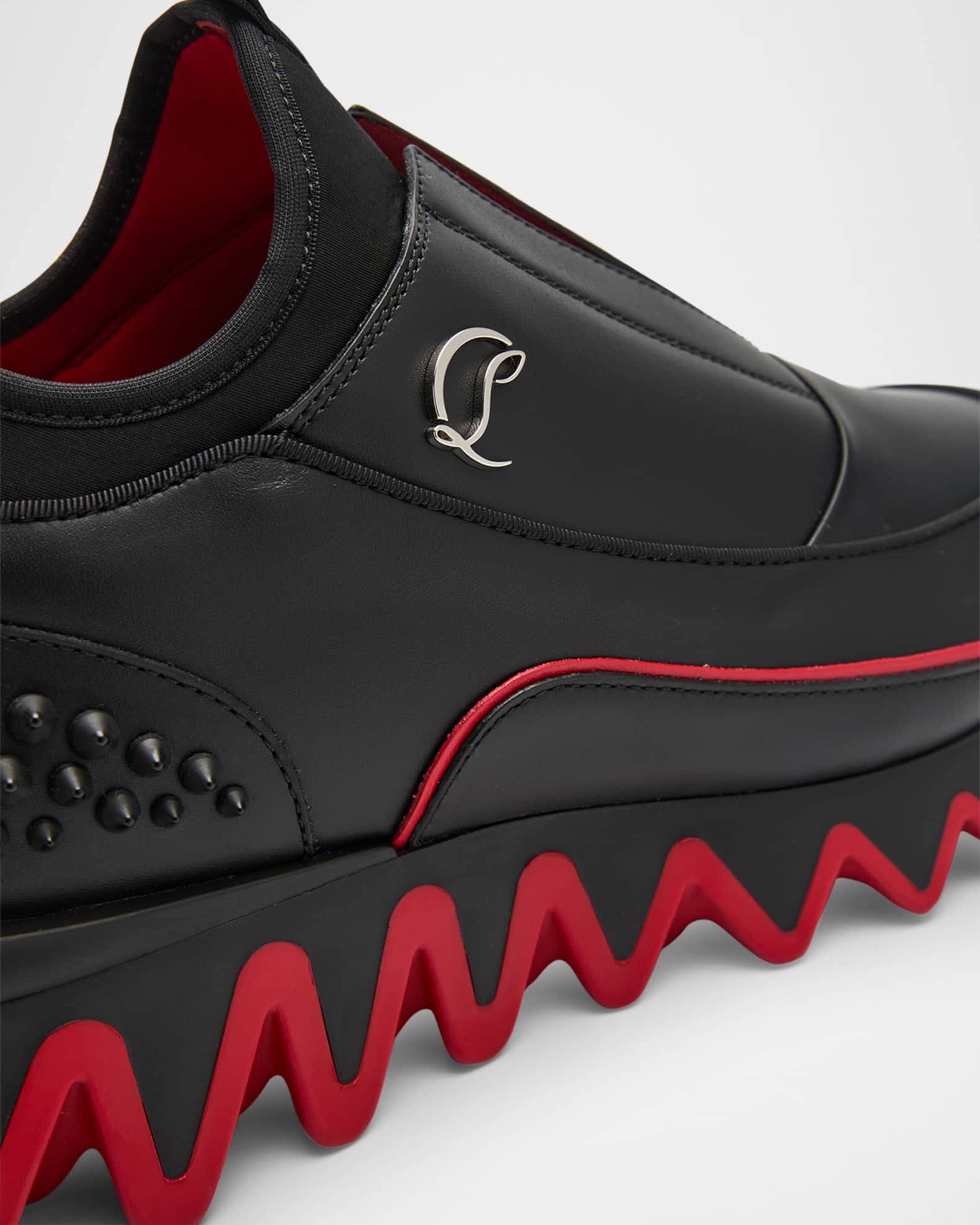 Men s Sharkyloub SP Spikes Leather Runner Sneakers