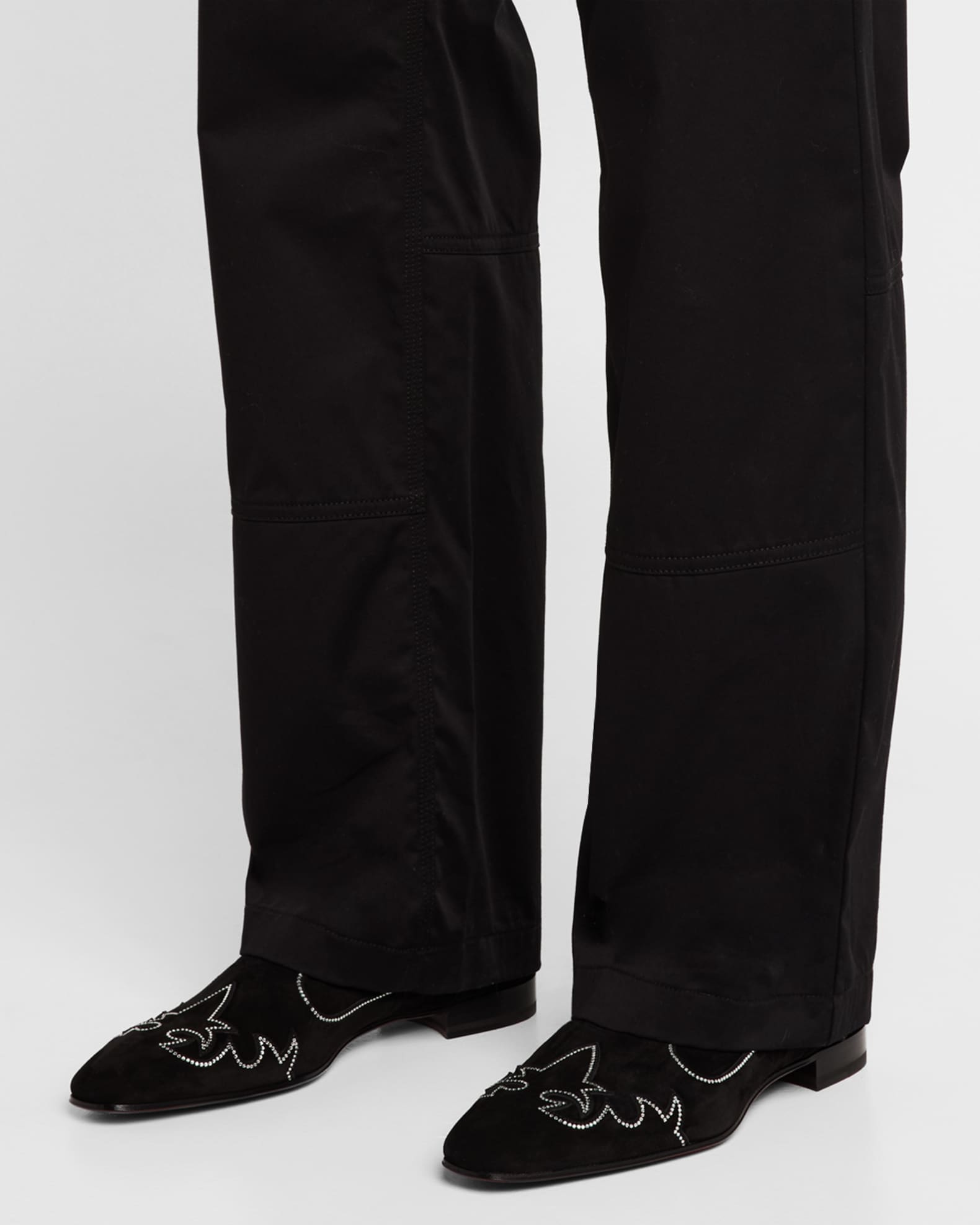Men's Dandysiago Rhinestone and Leather Loafers 1