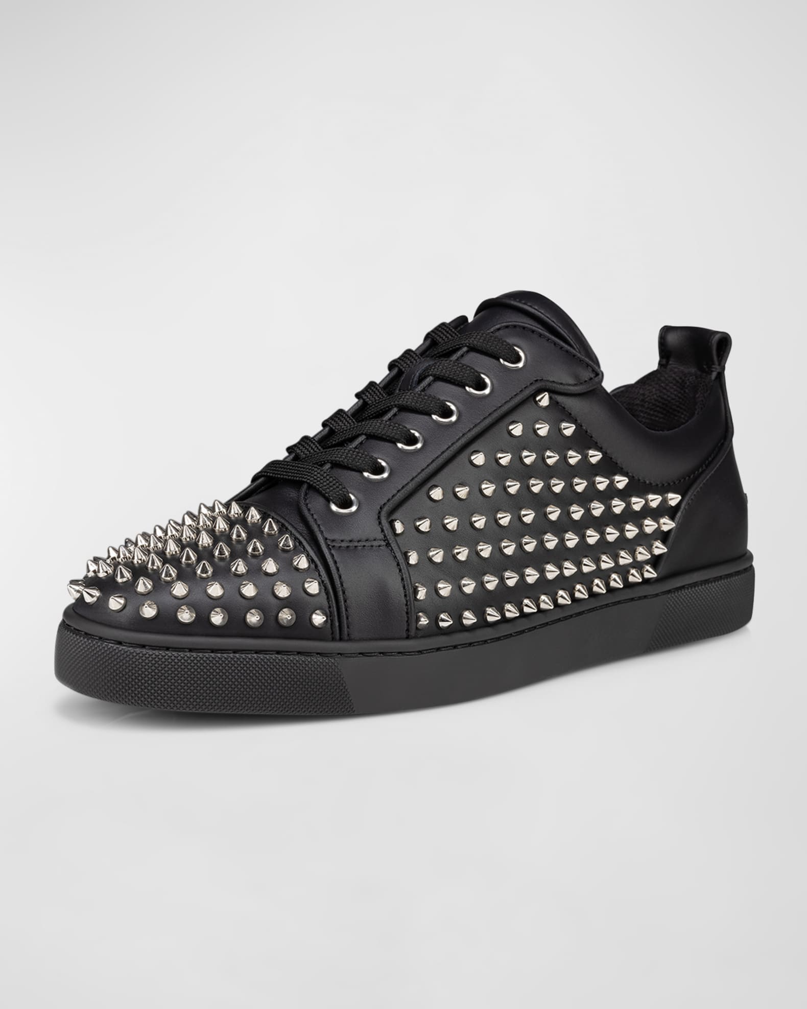 Louis fashion flat calf spikes black