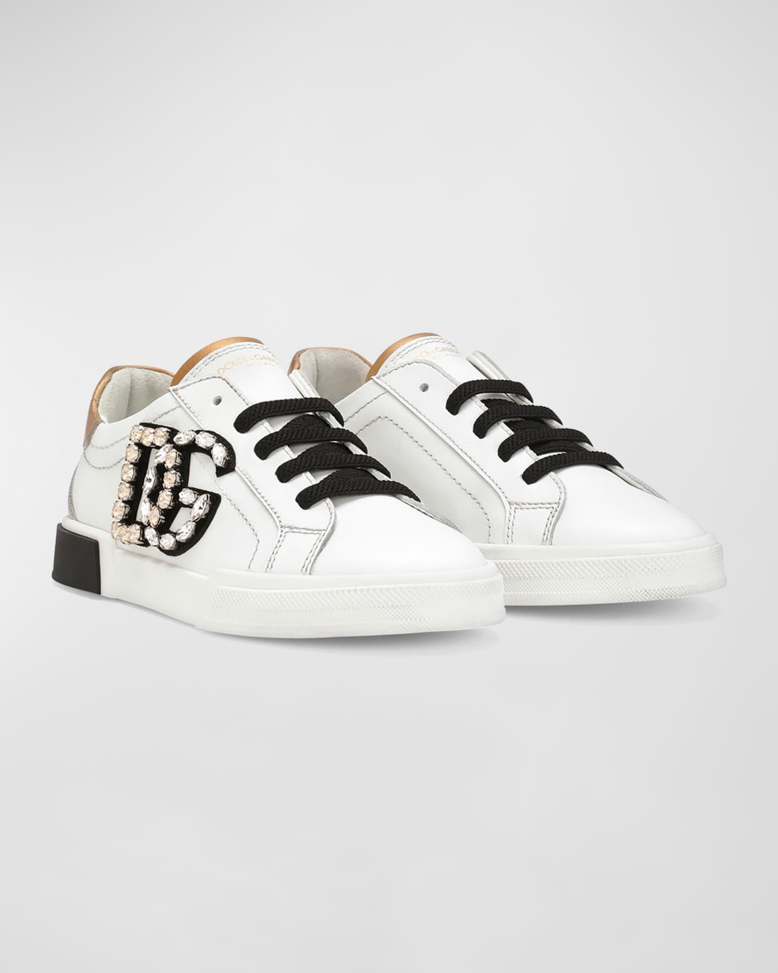 Girl's Embellished Logo Leather Sneakers, Toddlers/Kids 1