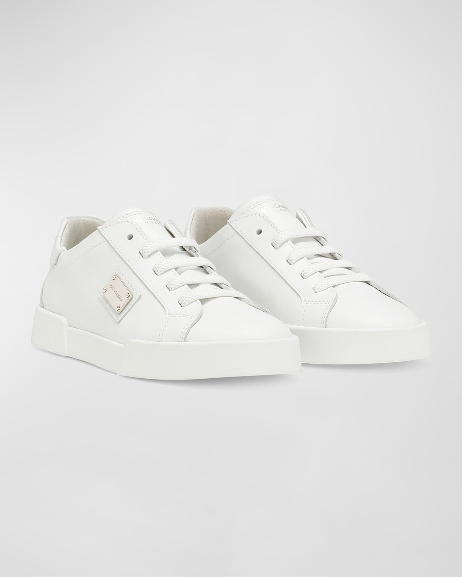  Kid's Logo Plaque Leather Sneakers, Toddlers/Kids 1