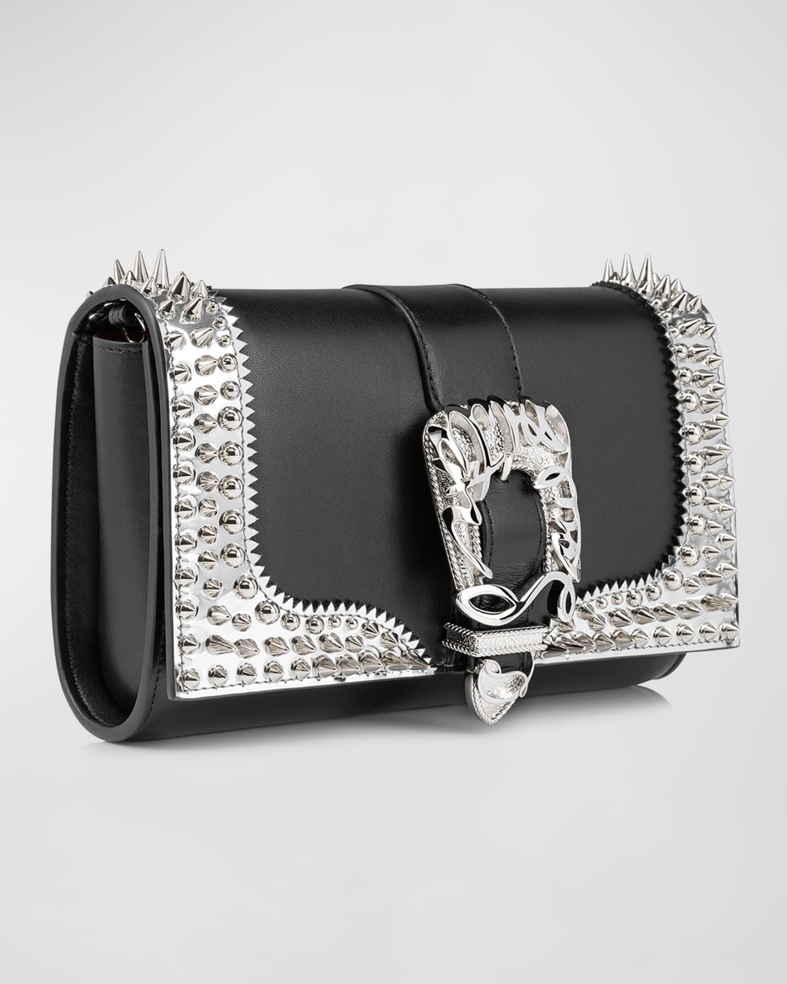 Giddy Paloma Buckle Spike Leather Clutch Bag 1
