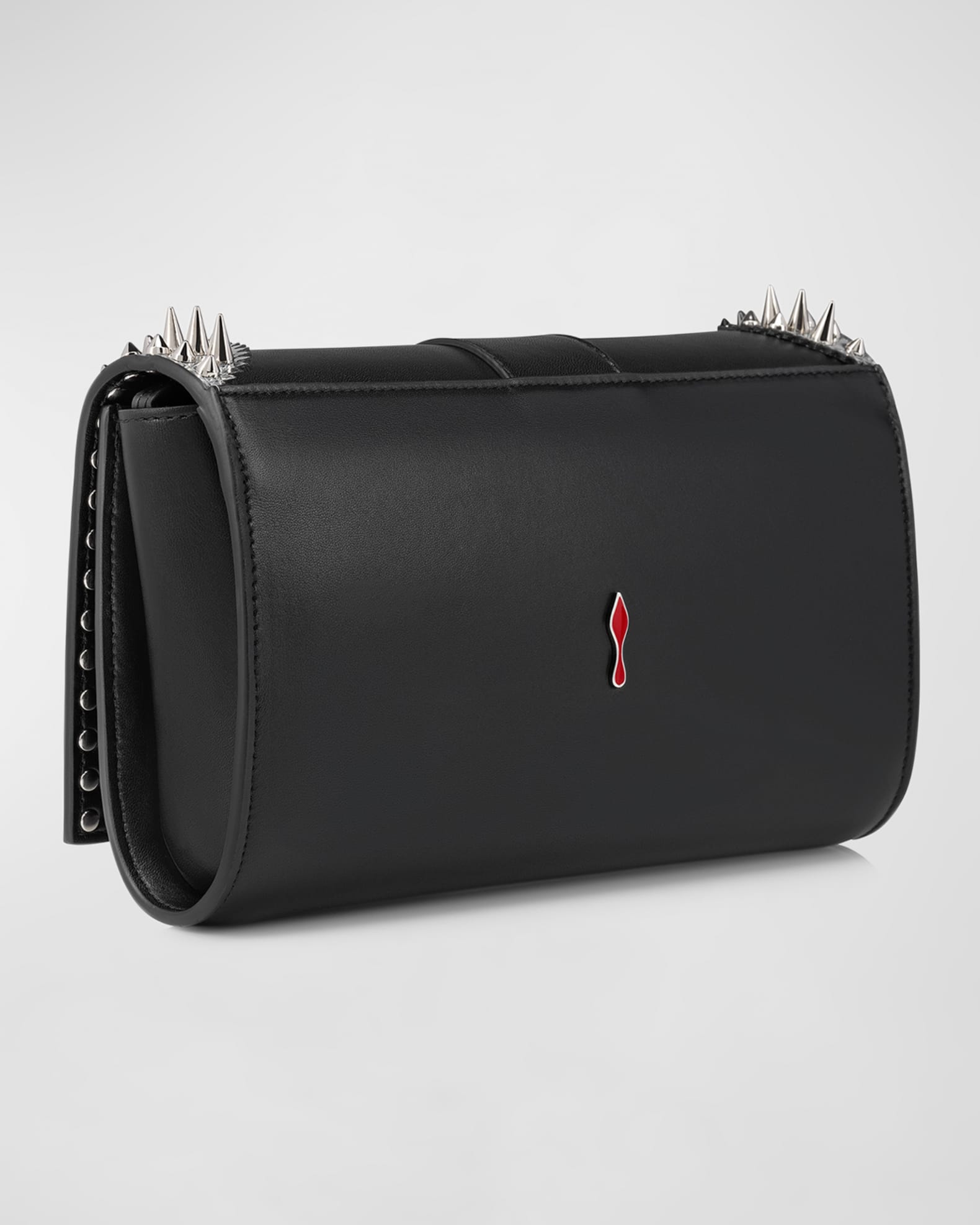 Christian Louboutin Giddy Paloma Buckle Spike Leather Clutch Bag Neiman Marcus