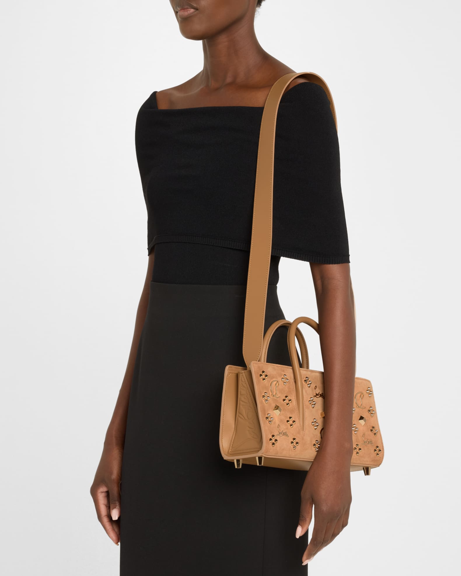 Paloma Loubinthesky Spike Suede Top-Handle Bag 1