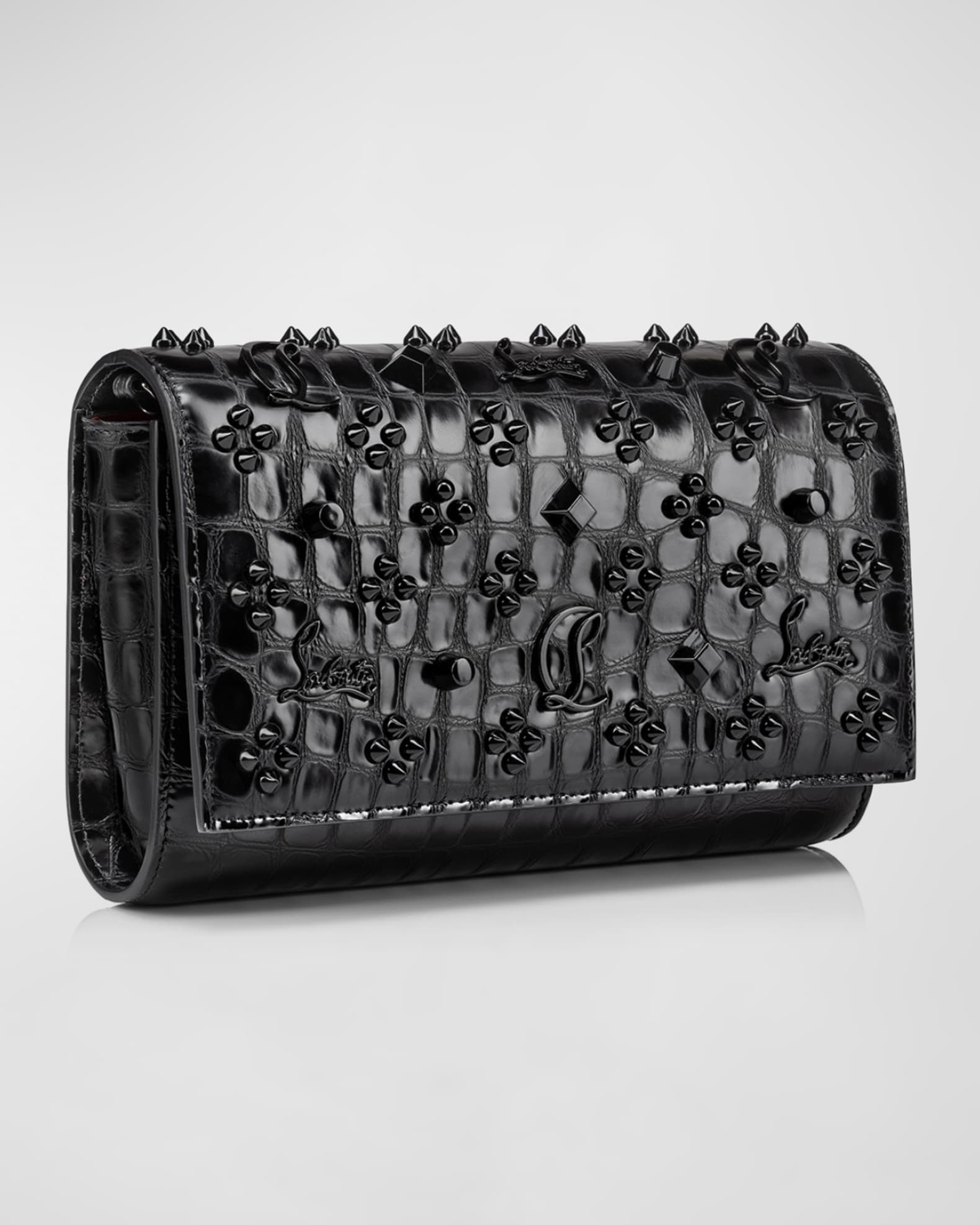 Paloma Clutch in Loubinthesky Croco Embossed Leather 1