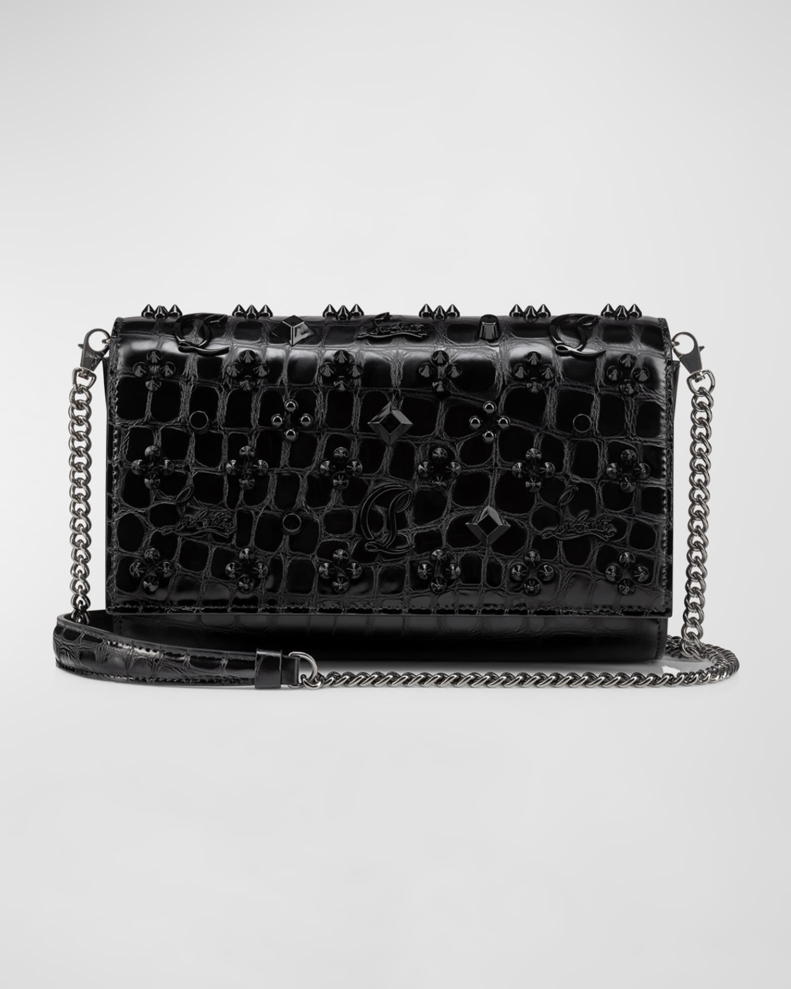 Paloma Clutch in Loubinthesky Croco Embossed Leather 0