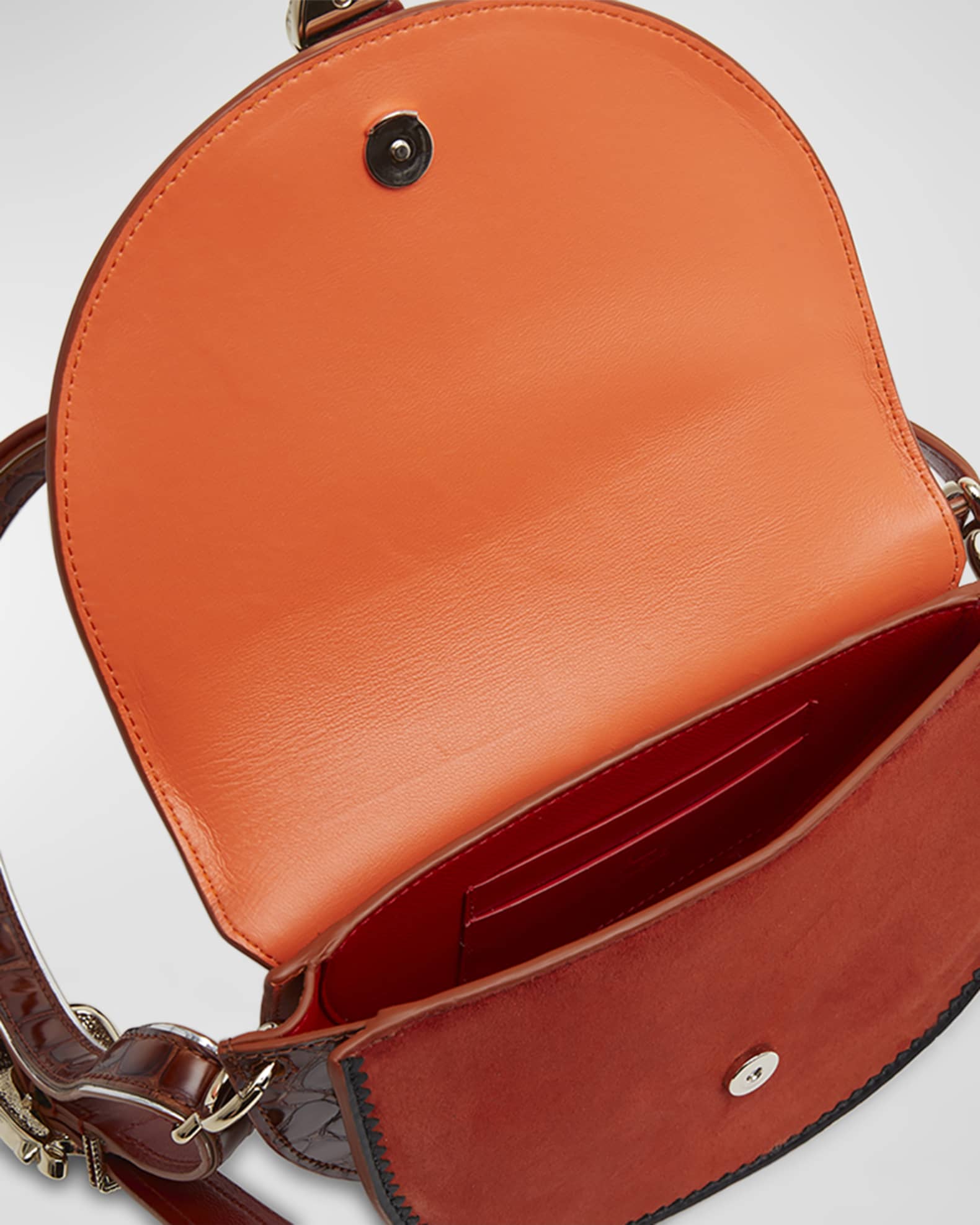 Christian Louboutin Giddy Buckle Mix Leather Crossbody Bag Neiman Marcus