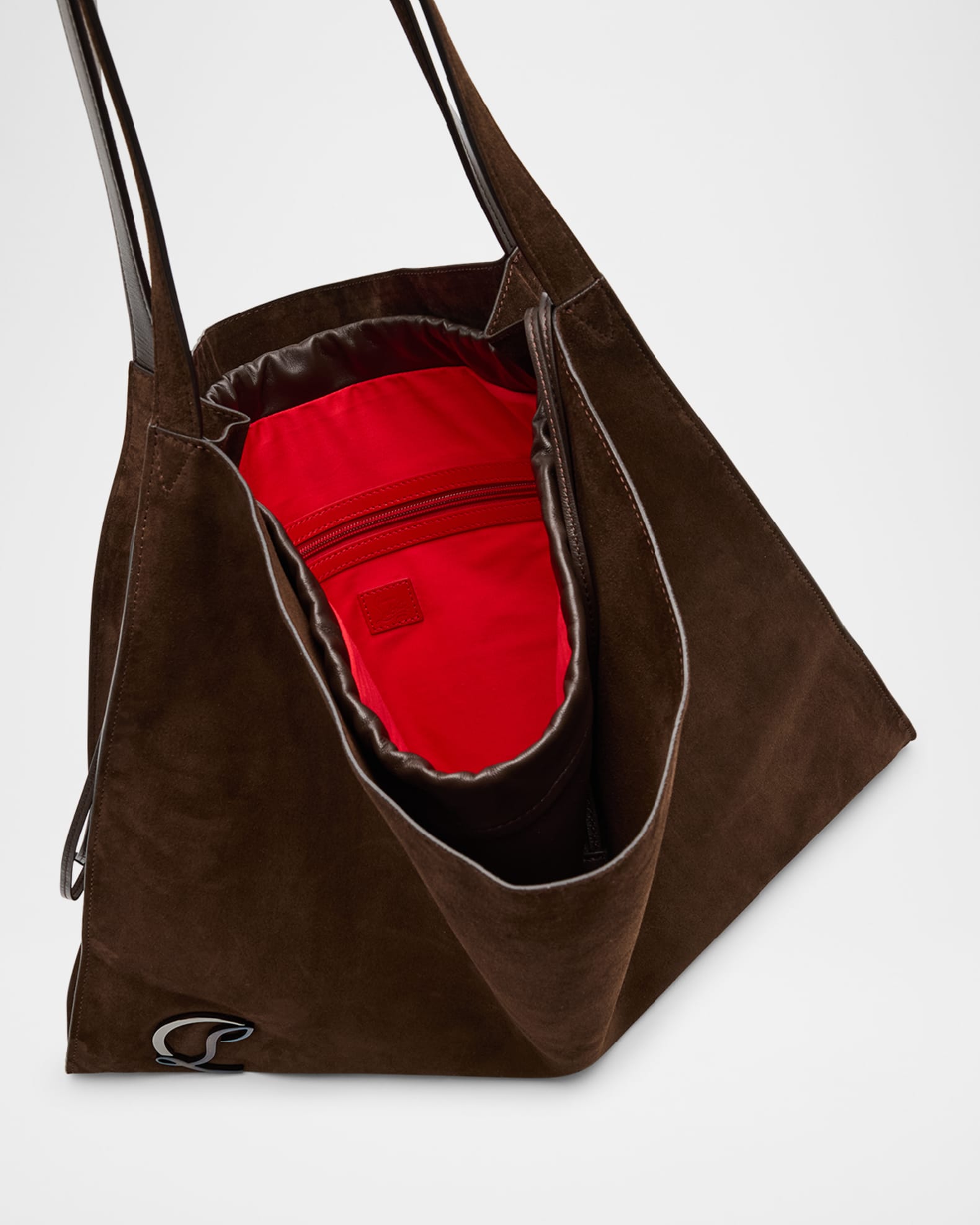Red suede tote bag sales