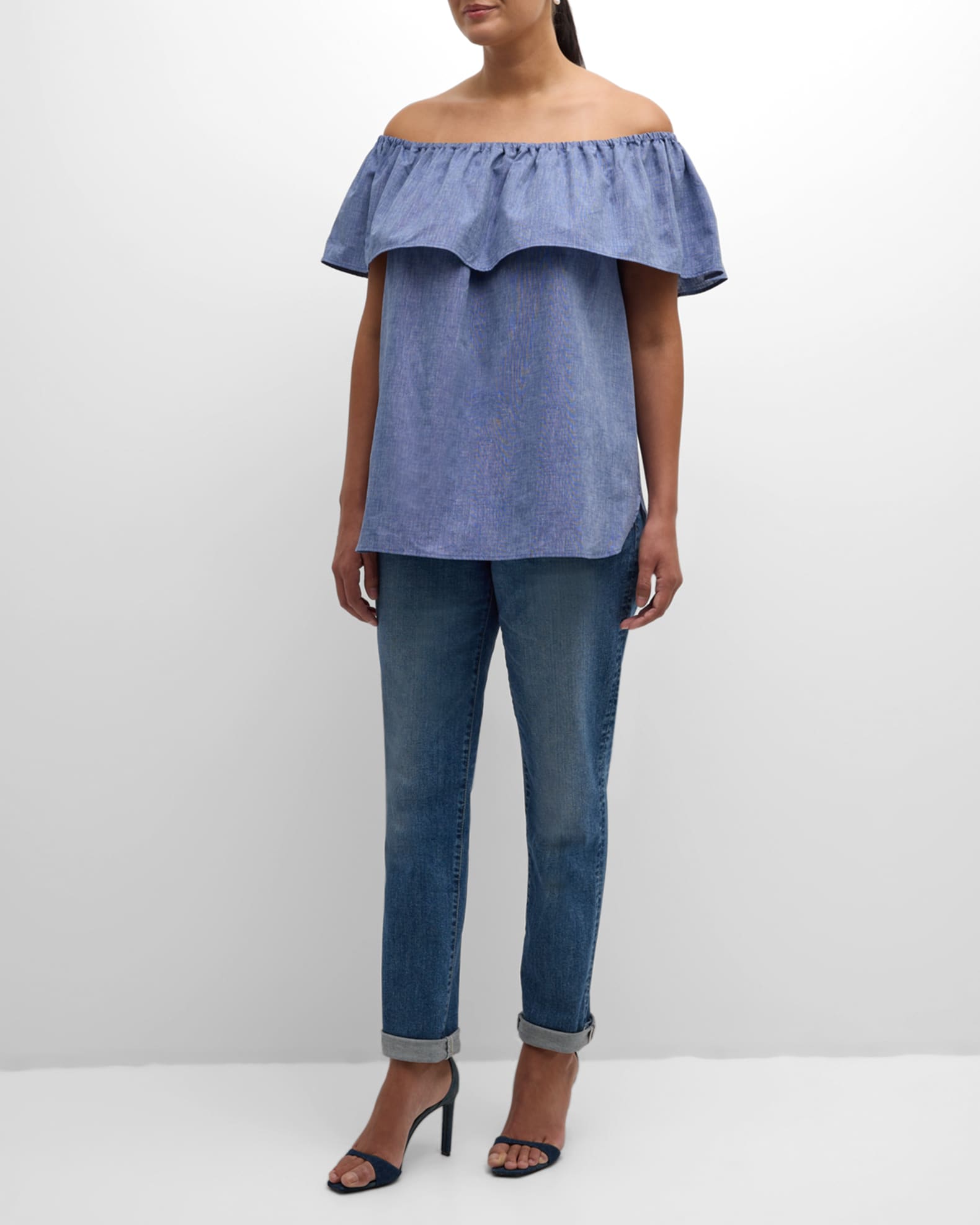 Finley Plus Size Georgia Off-Shoulder Ruffle Top | Neiman Marcus