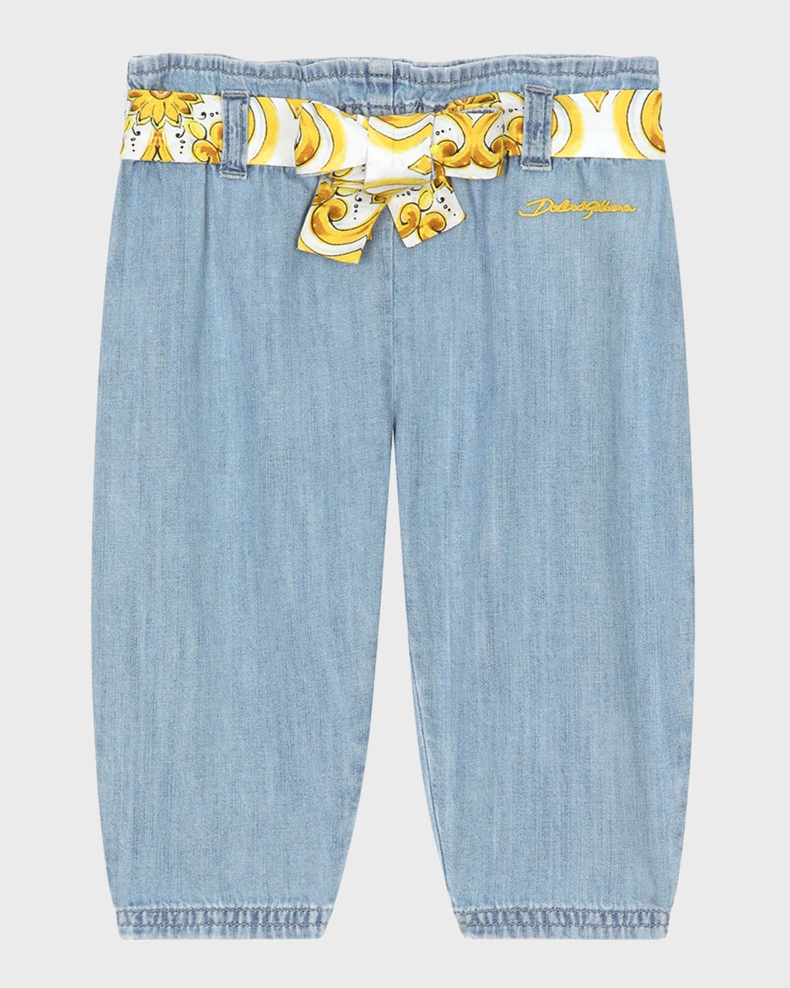 Girl's Paperbag Belted Pants, Size 12M-30M 0