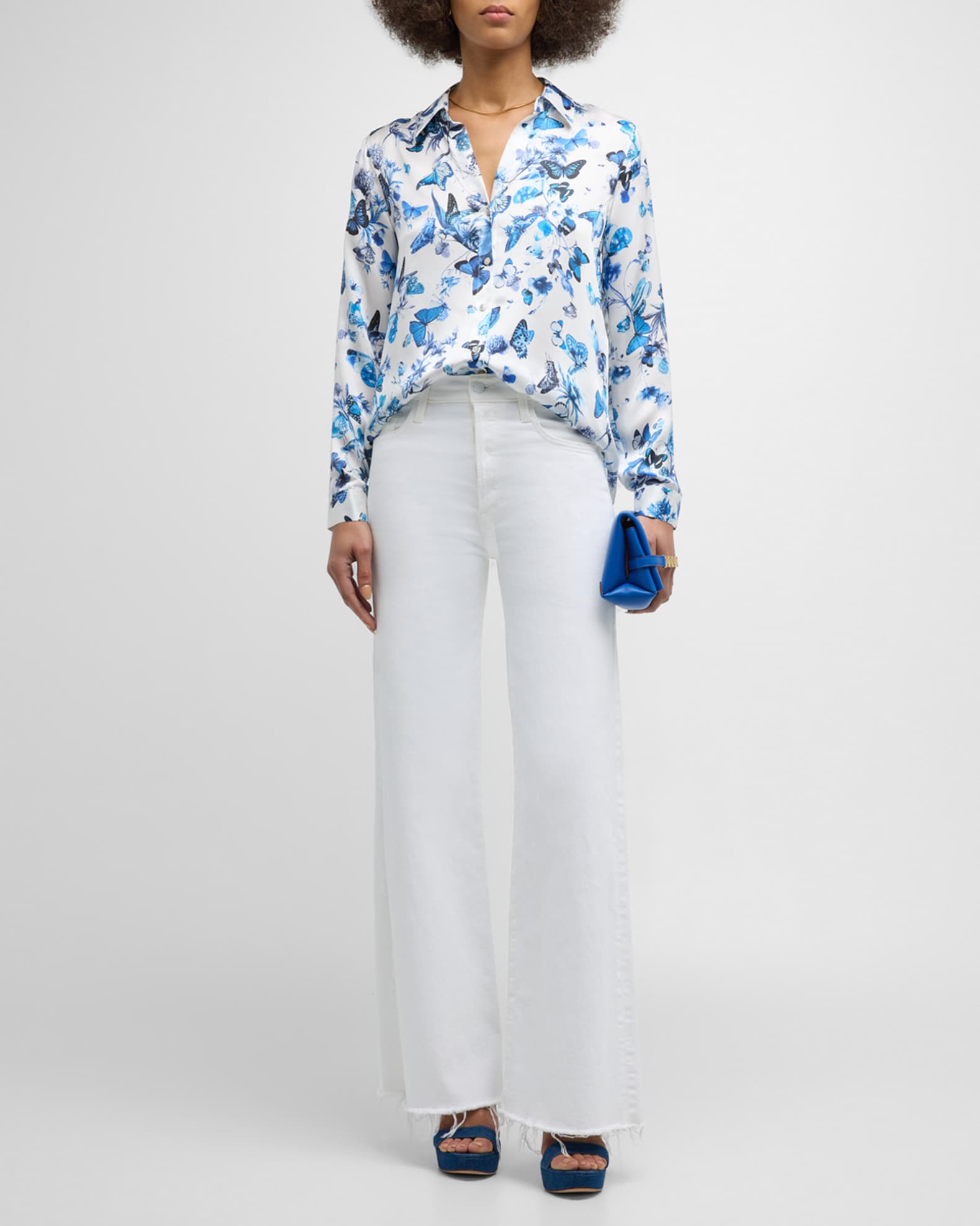 Butterfly Mist Ice Blue Blouse set-Up