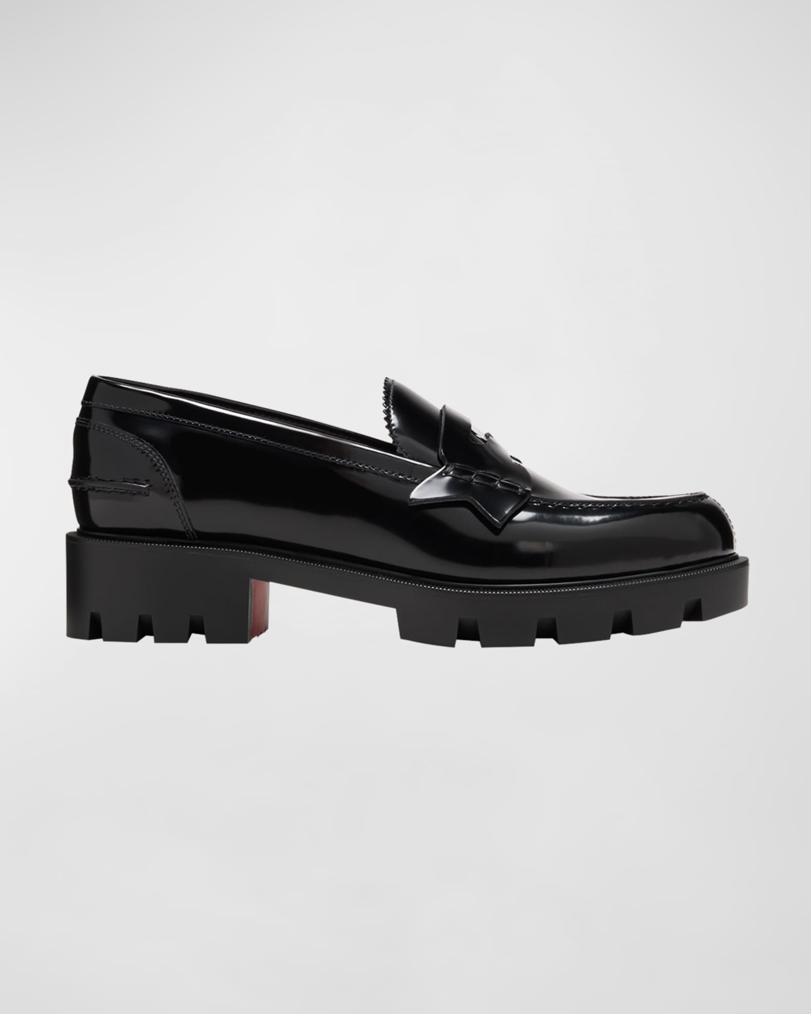 Donna Patent Red Sole Penny Loafers 0