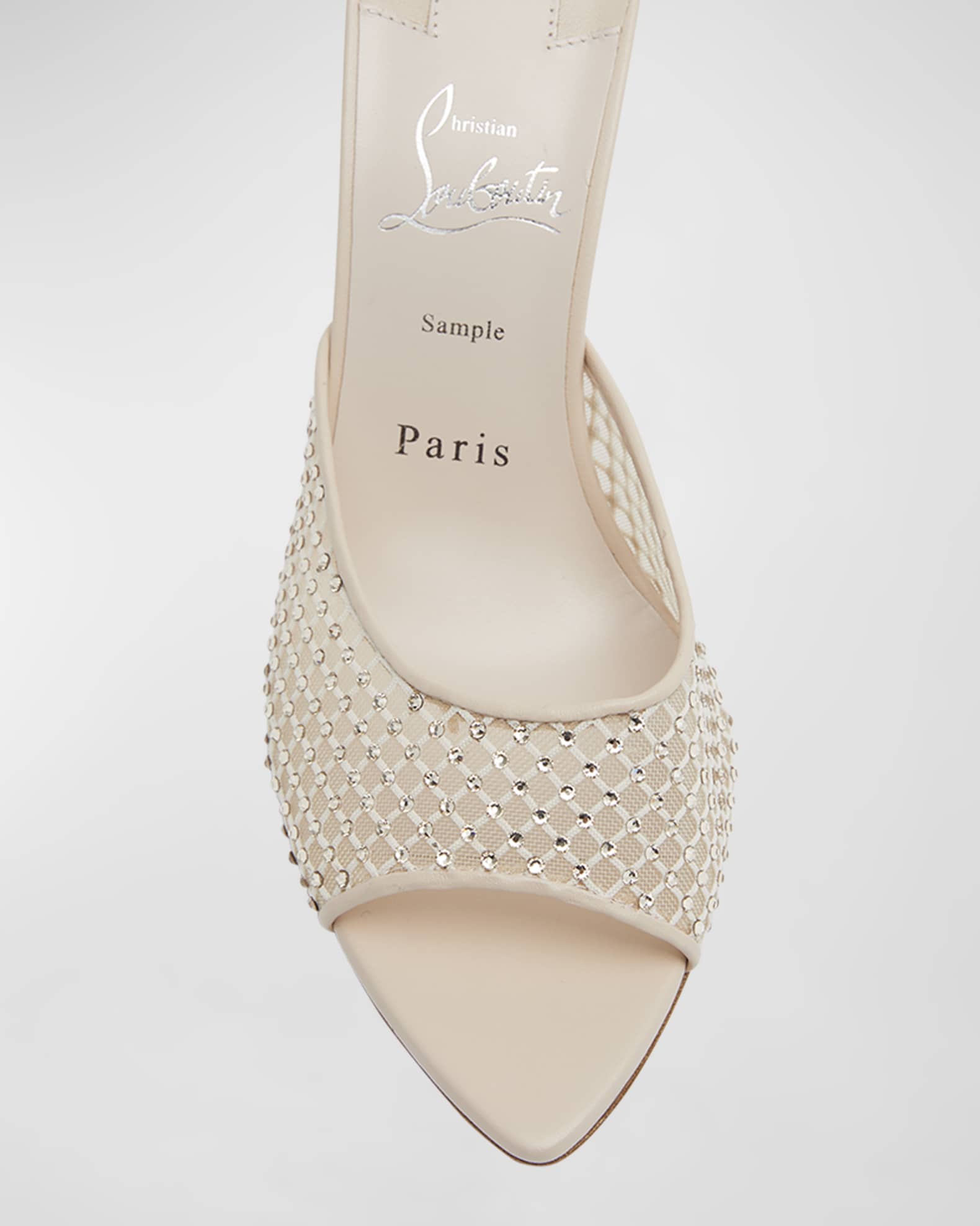 Christian Louboutin Apostropha Strass Net Red Sole Mule Sandals Neiman Marcus