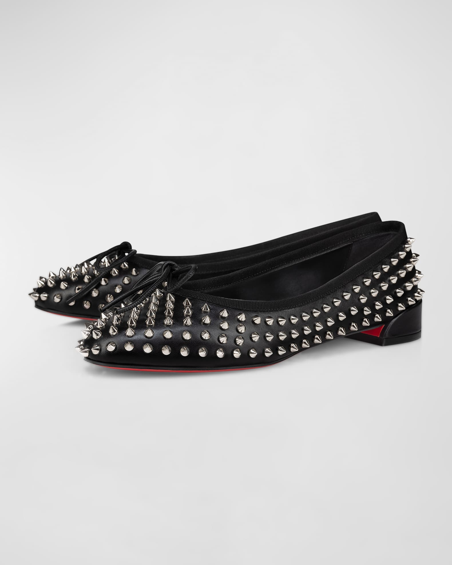 Sweetie Jane Spikes Leather Red Sole Flats 1