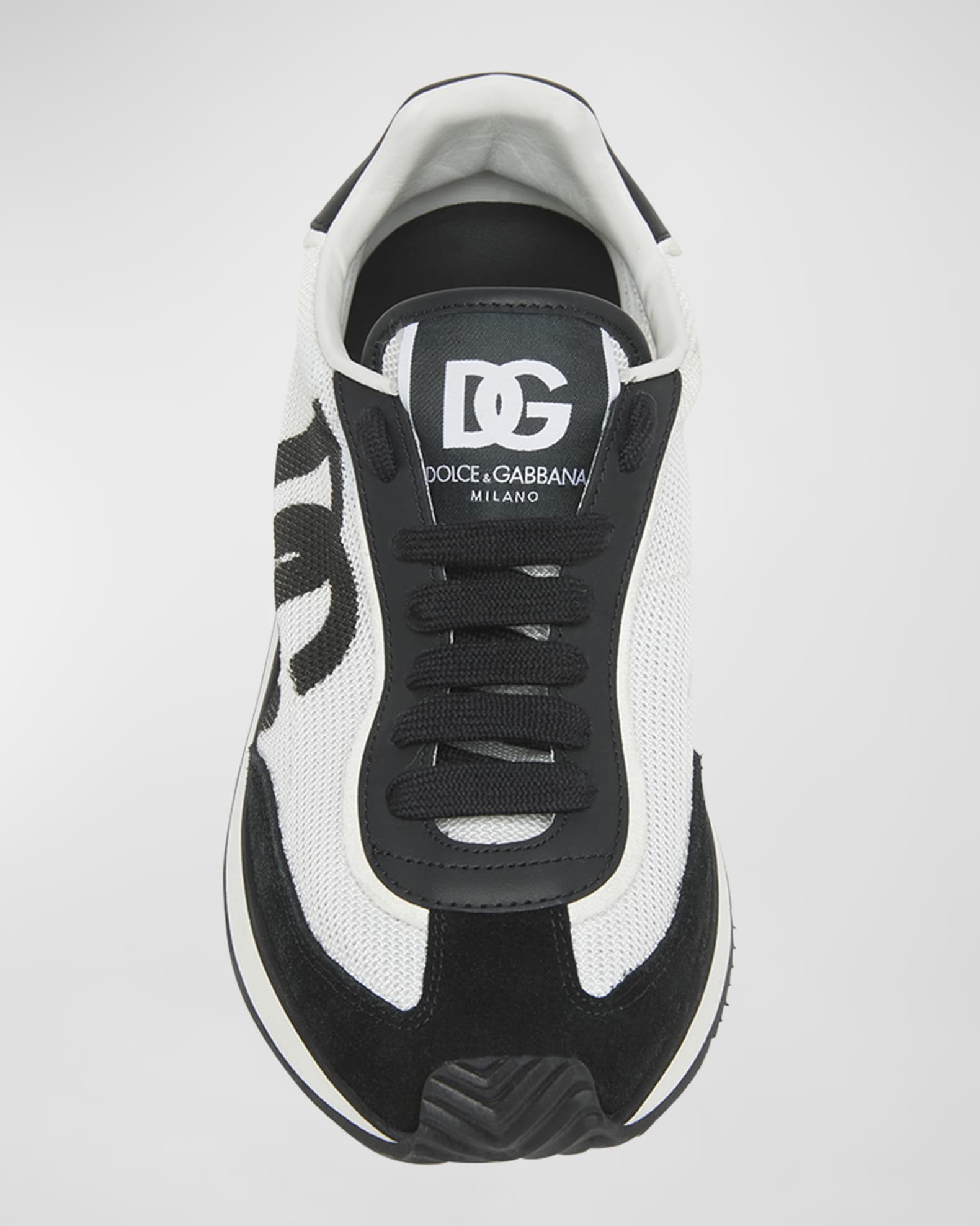 Dolce&Gabbana Mixed-Material DG Cushion Sneakers | Neiman Marcus