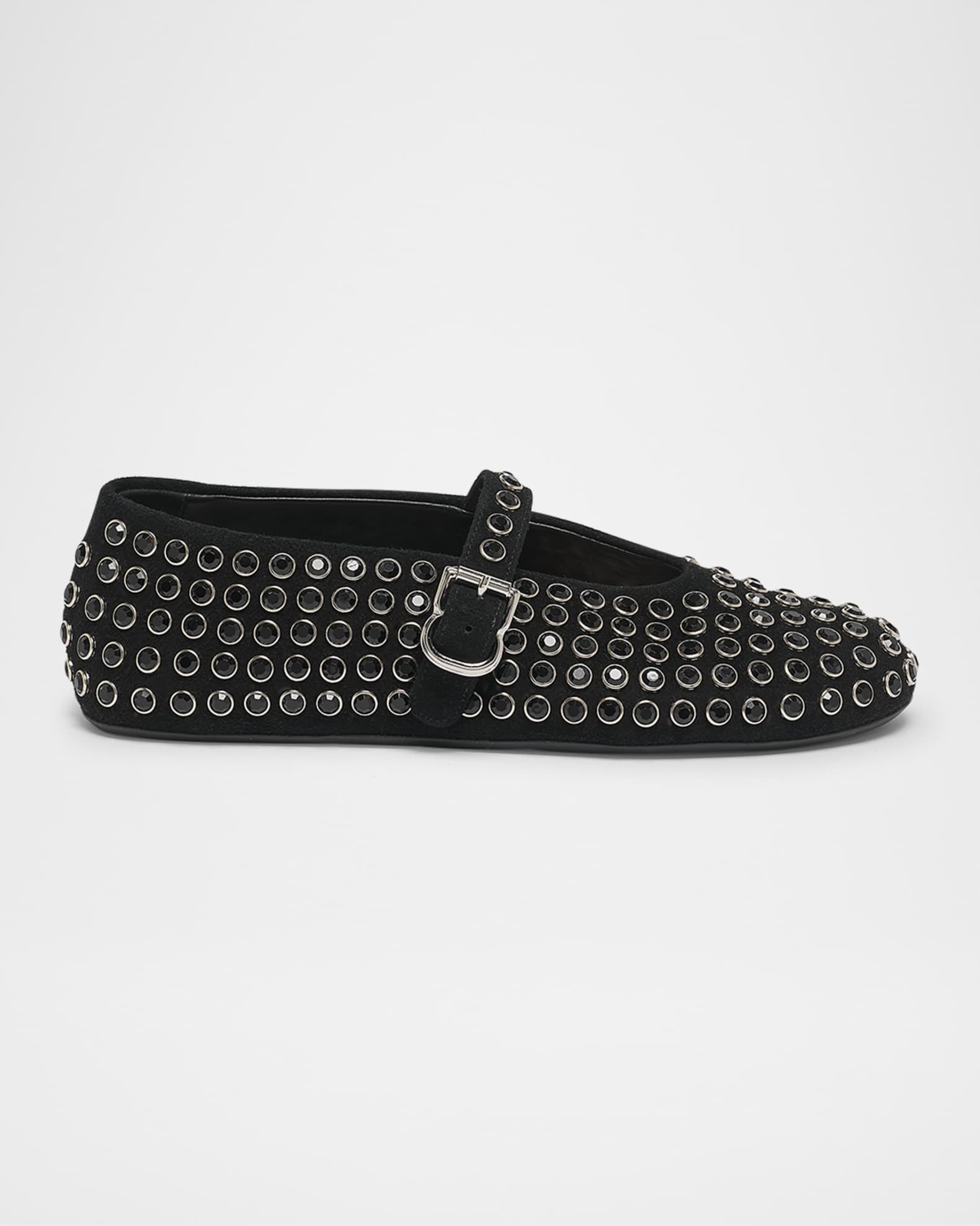 Crystal Stud Mary Jane Ballerina Flats 0
